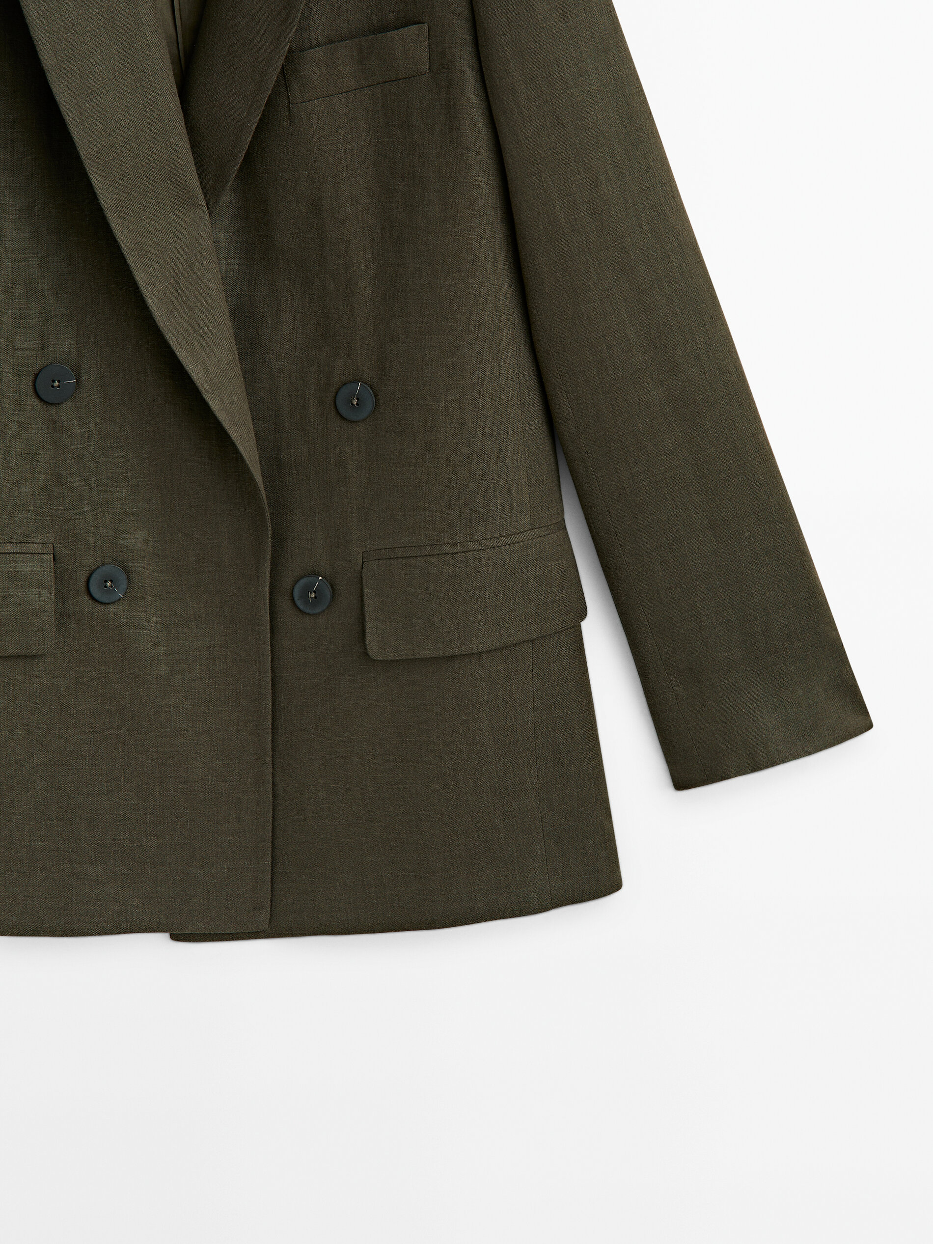 Americana traje 100% lino falso cruce - GRIS