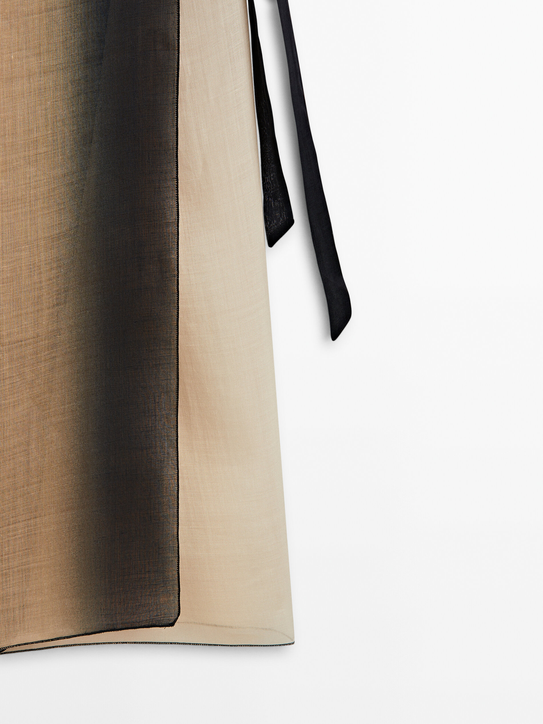 Pareo cruzado ramio degradado - CRUDO