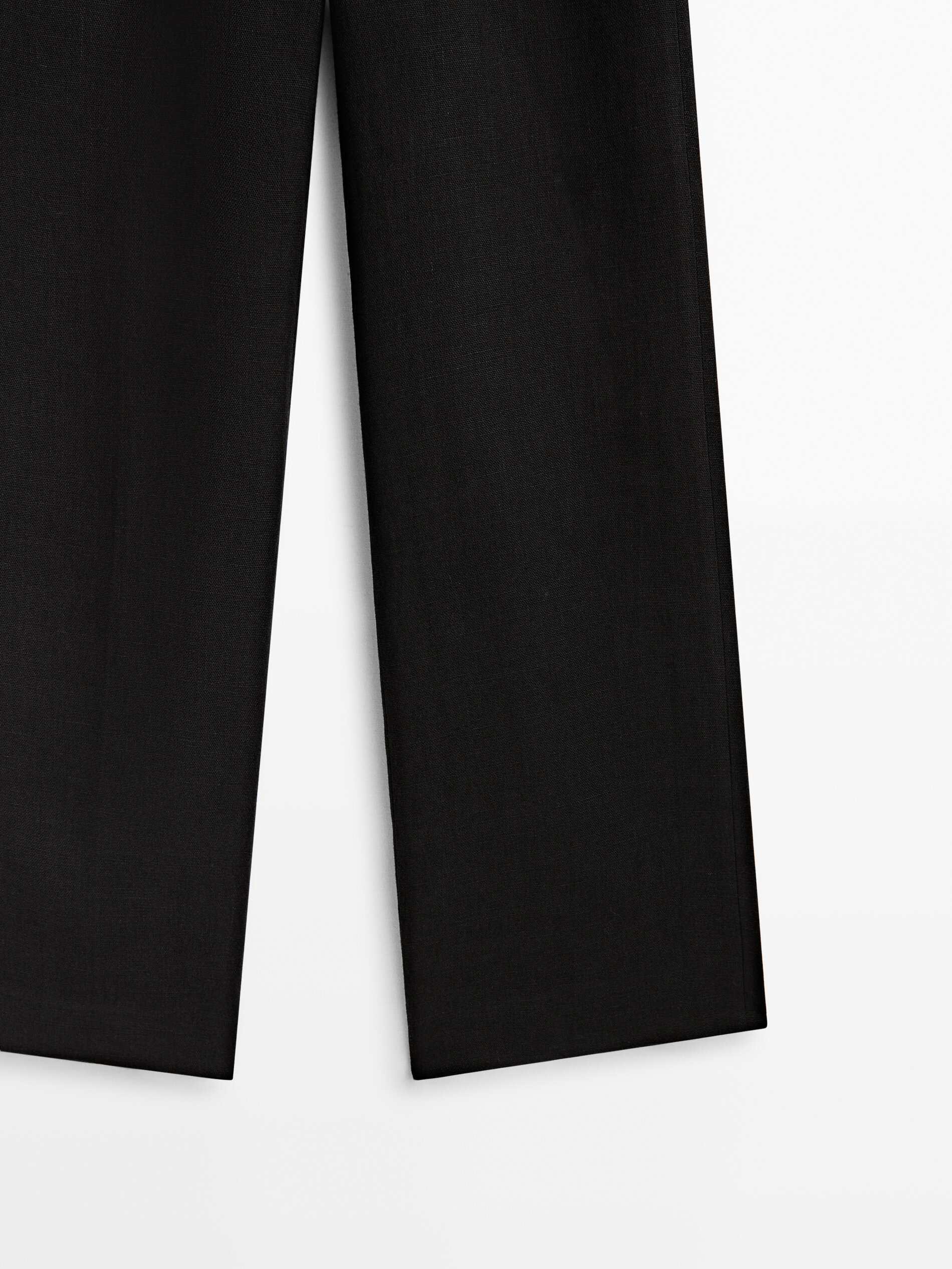 Pantalón traje lino costuras Limited edition - NEGRO