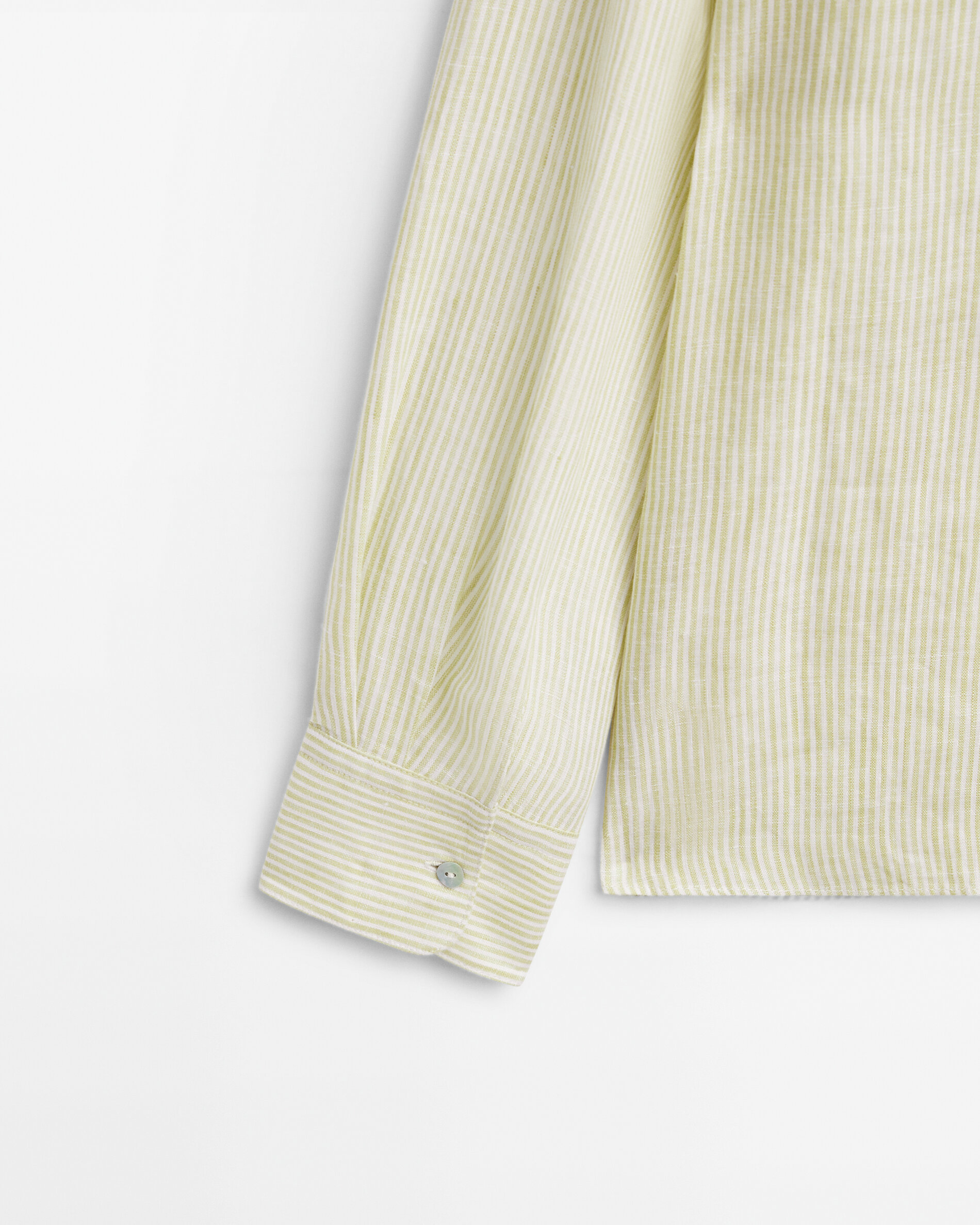 Camisa rayas 100% lino - VERDE