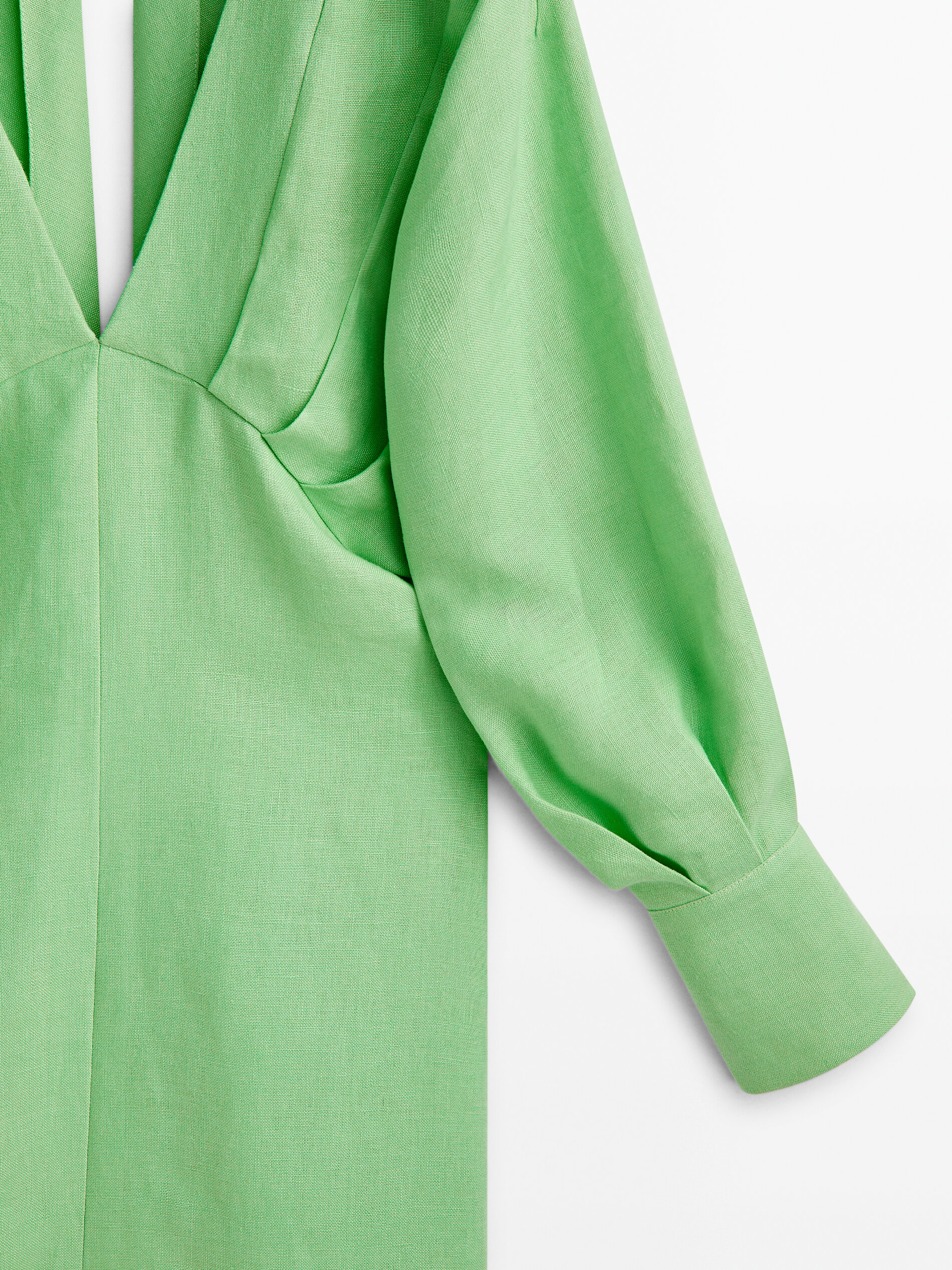 Vestido detalle pliegues abertura -Studio - VERD.MANZ