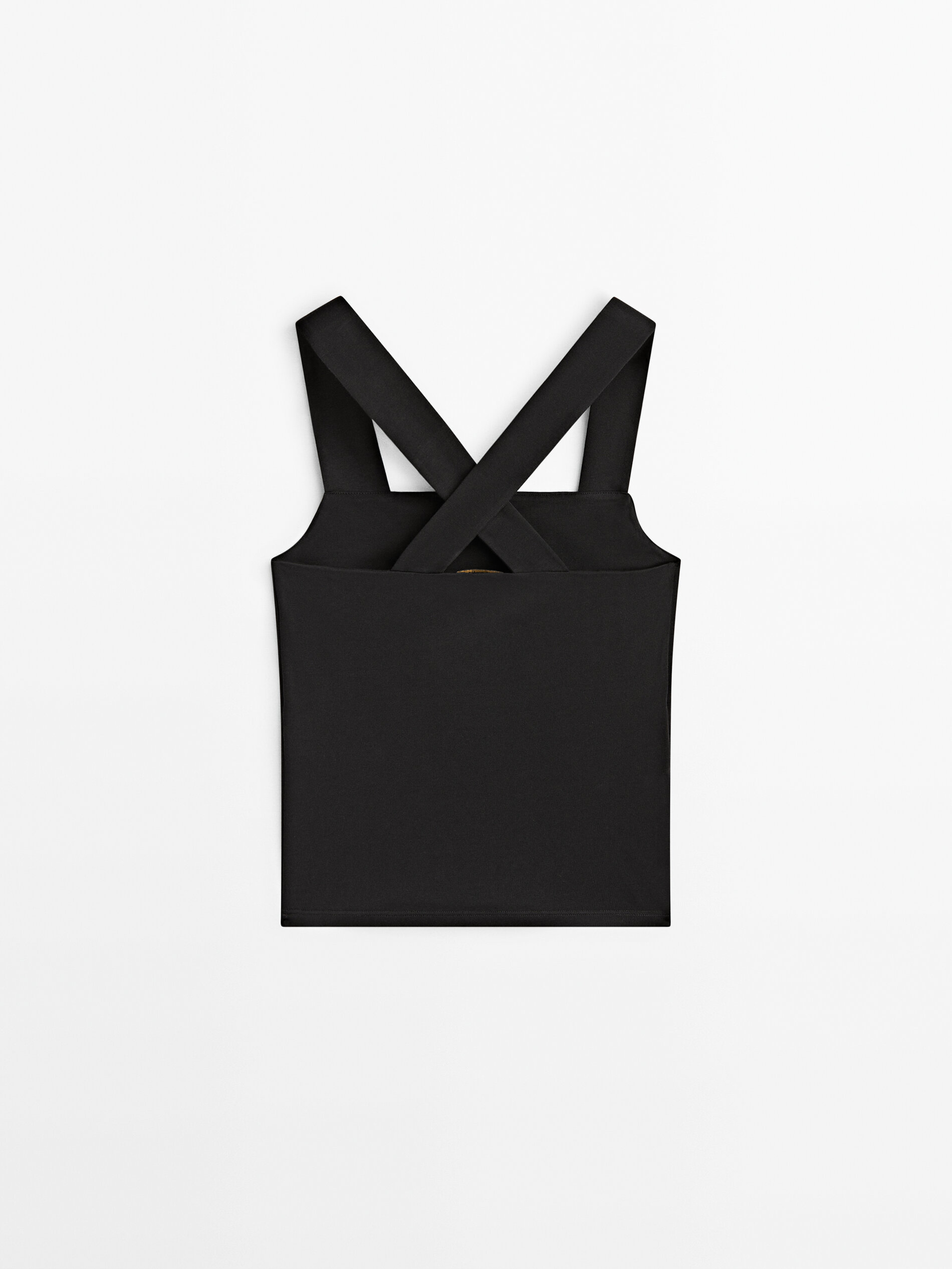 Top algodón tirantes cruzados espalda - NEGRO