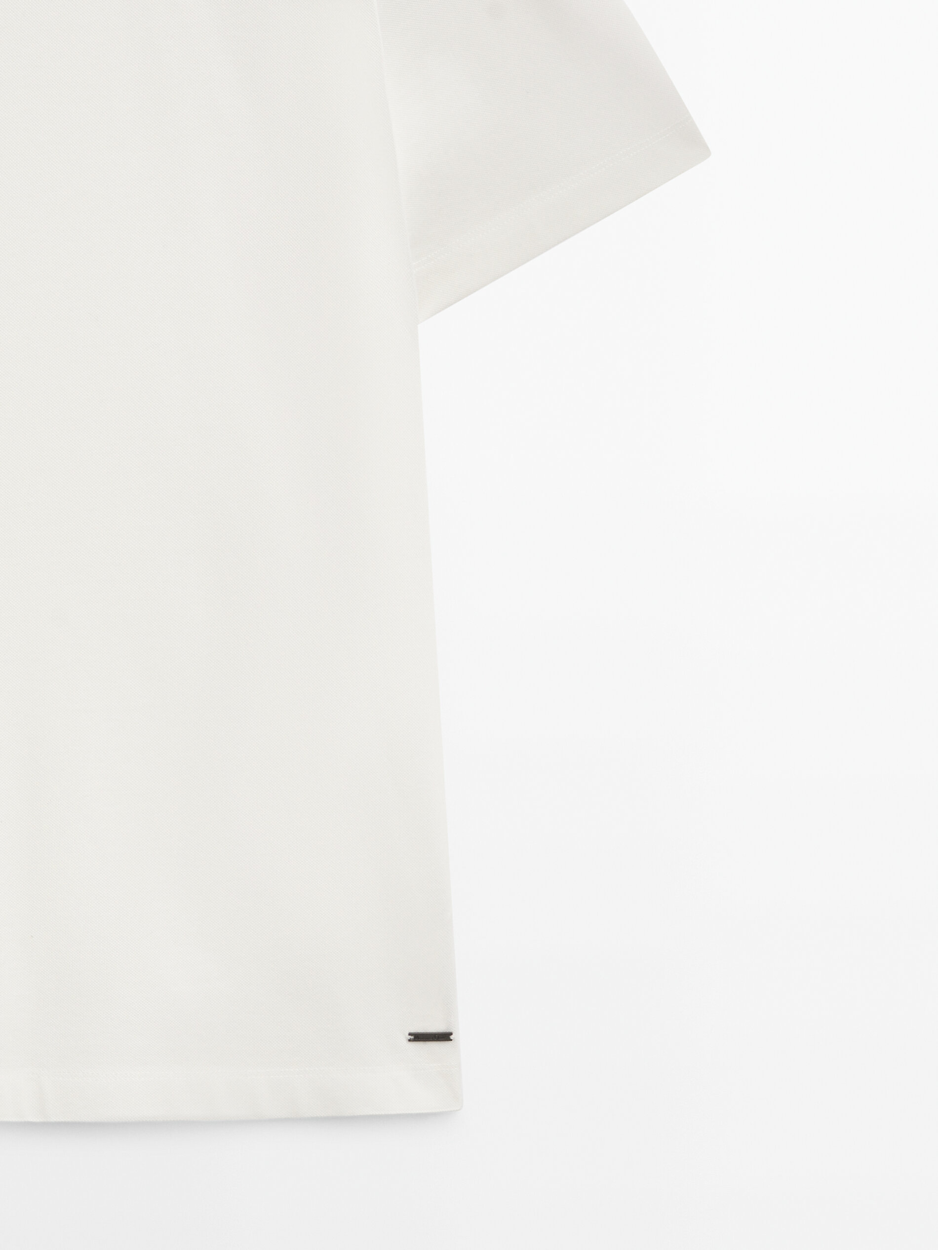 Camiseta manga corta piqué algodón mercerizado - BLANCO