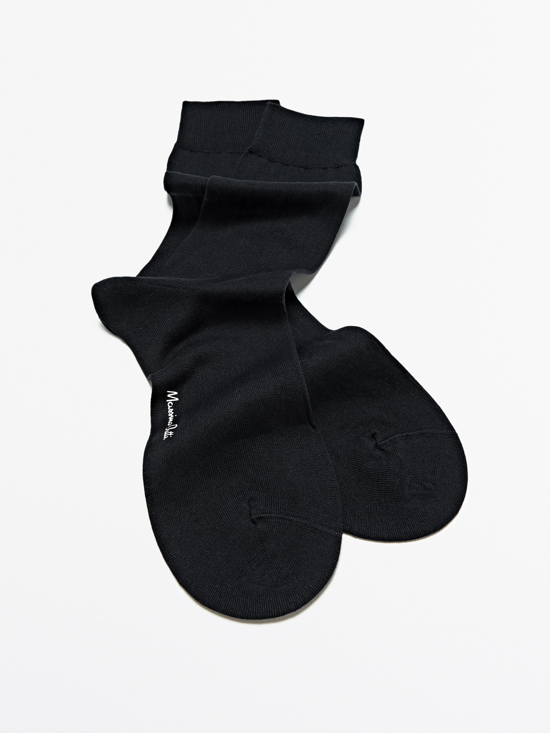 Calcetines largos lisos algodón - NEGRO