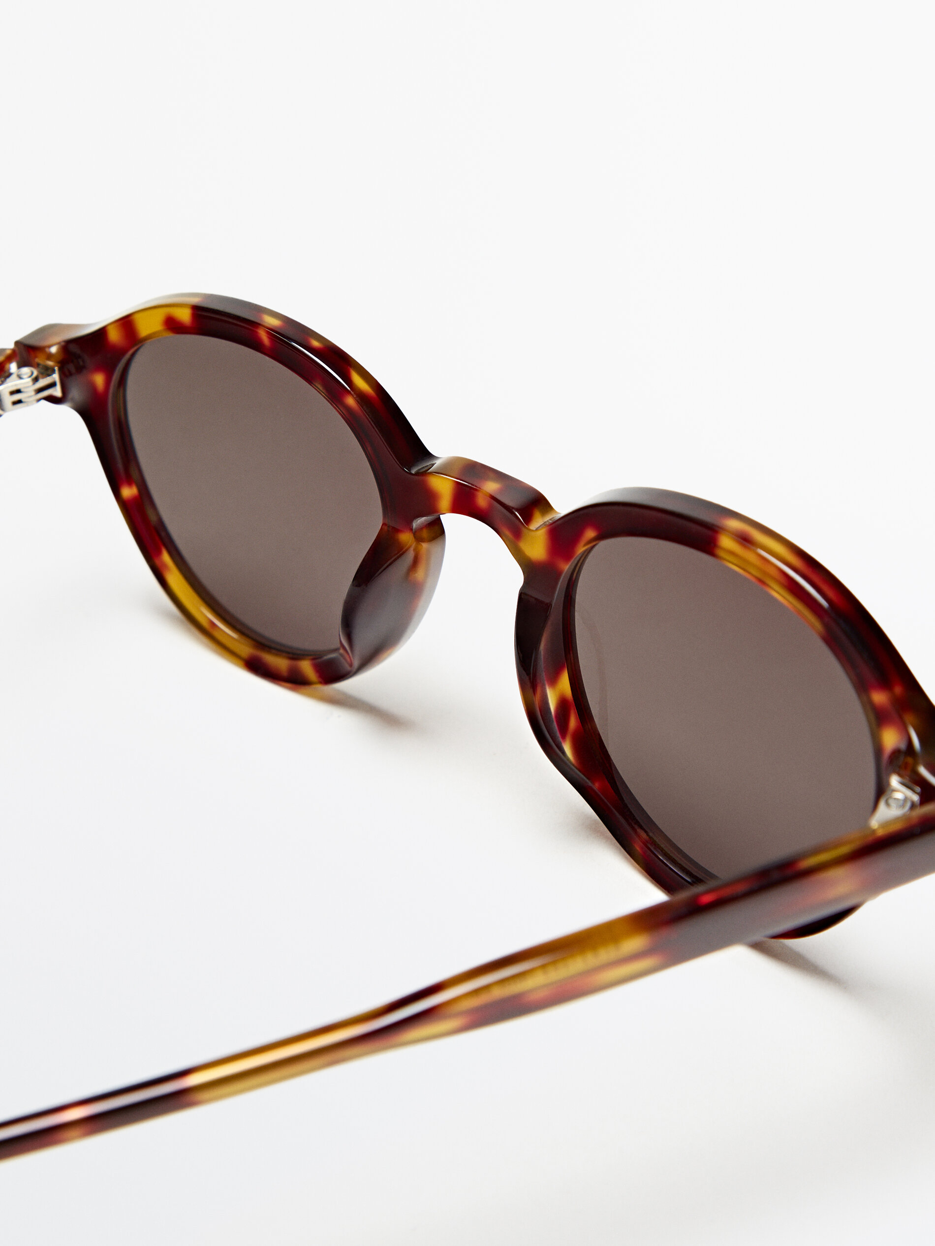 Gafas de sol redondas efecto carey - MARRÓN