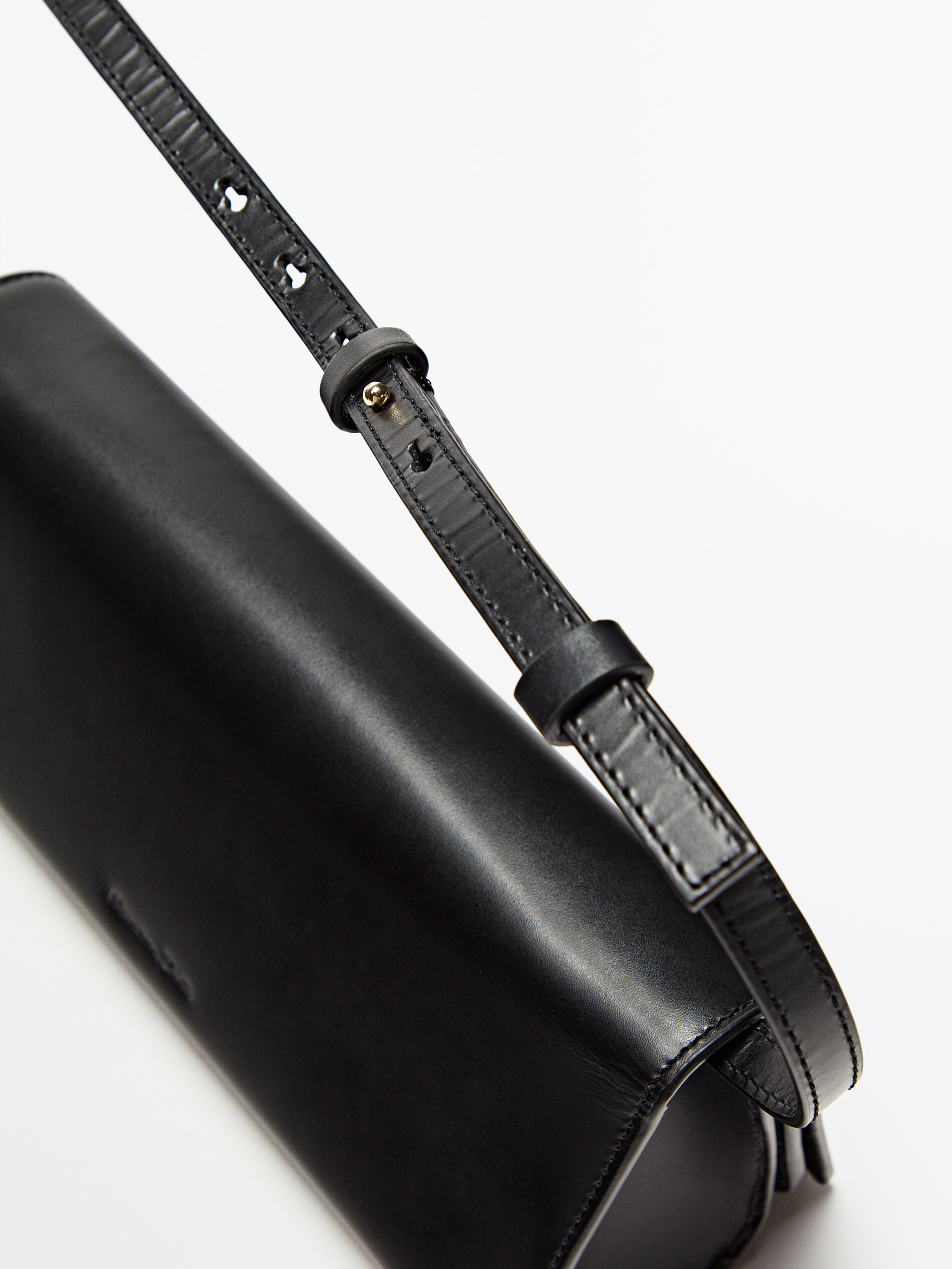 Bolso piel rectangular asa multiposición - NEGRO