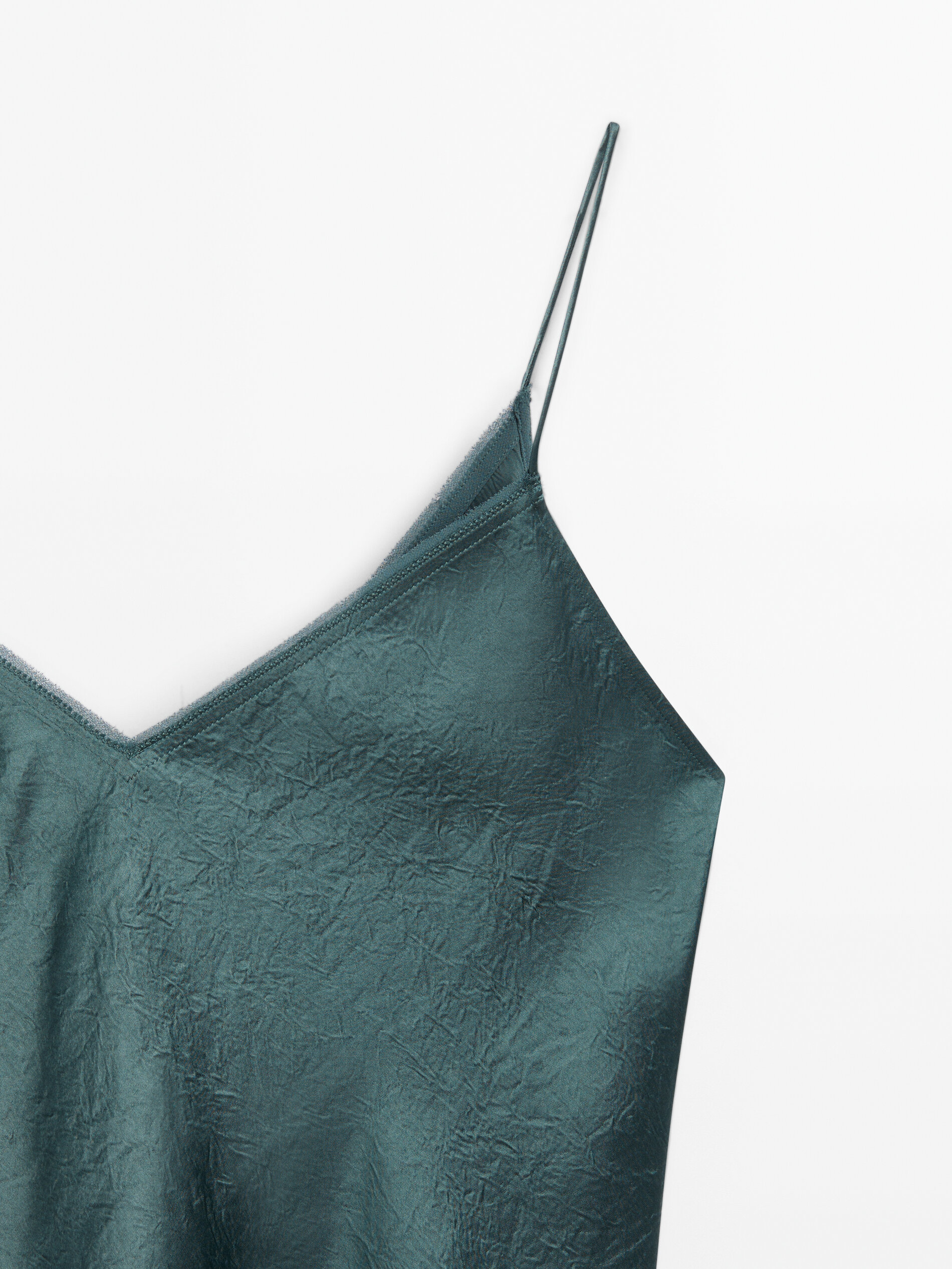 Top lencero satinado - VERDE