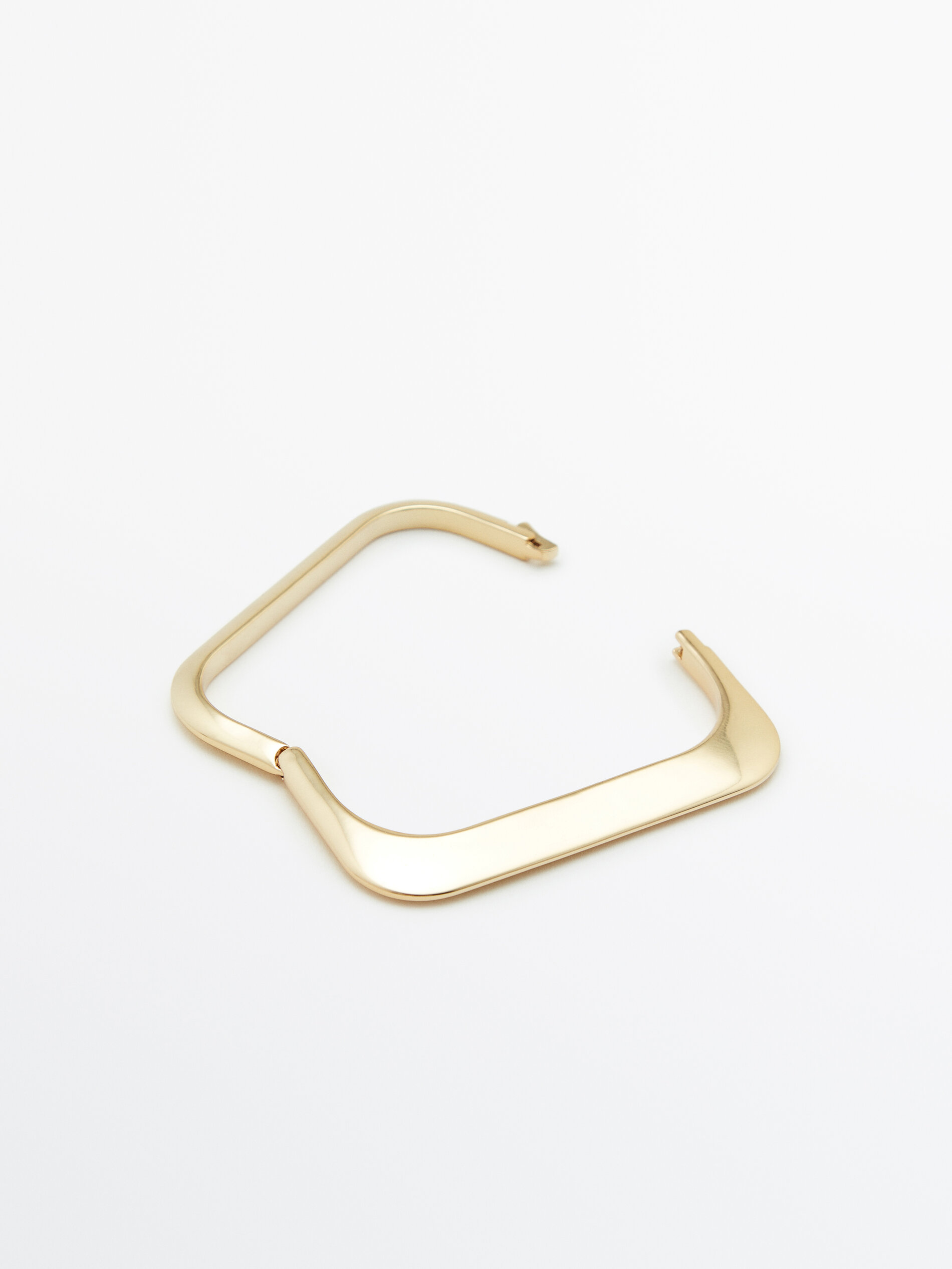 Brazalete cuadrado baño oro - DORADO