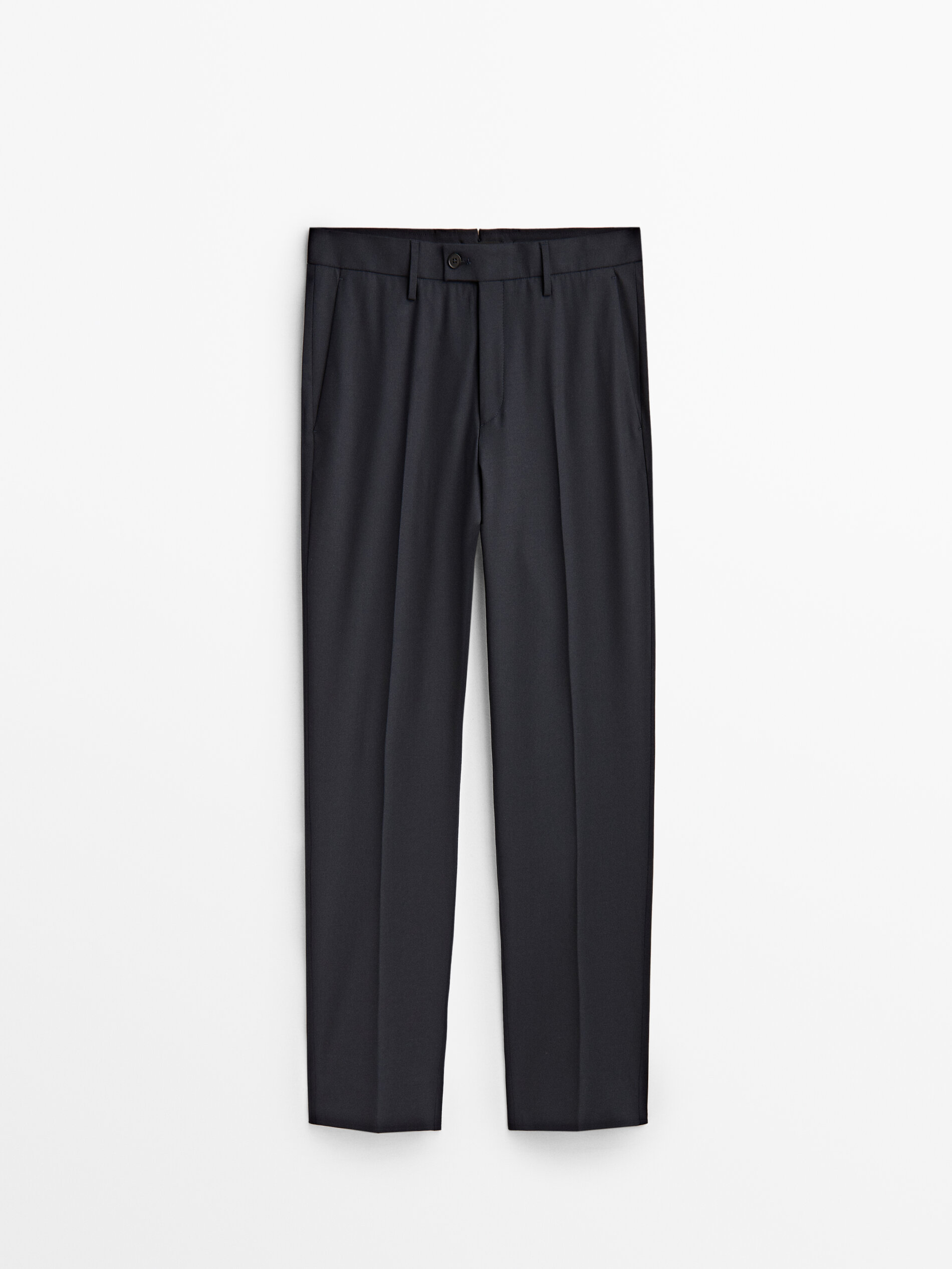 Pantalón traje azul mezcla lana -Studio - AZUL OSCURO