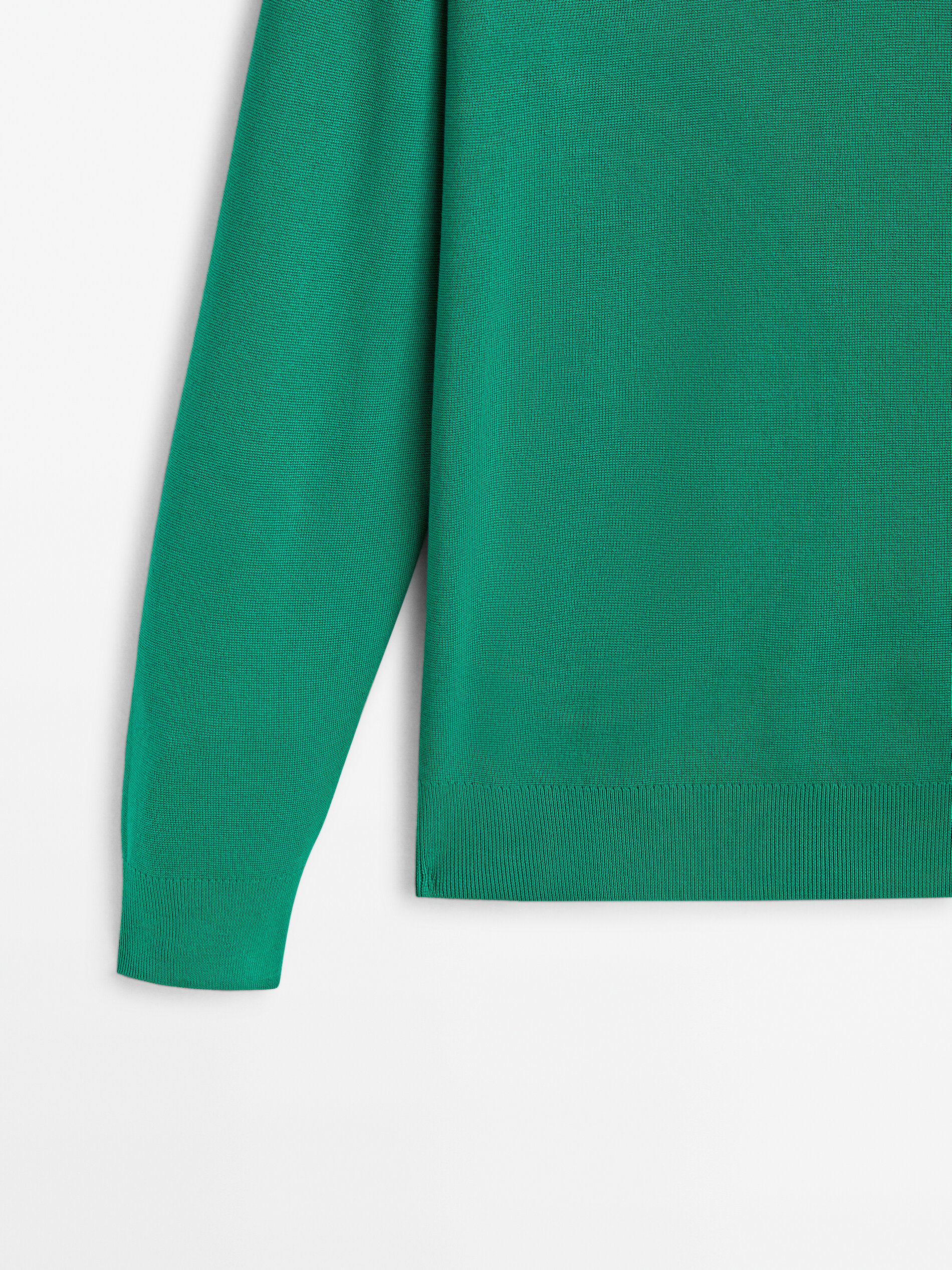 Jersey punto milano algodón cuello polo - Verde