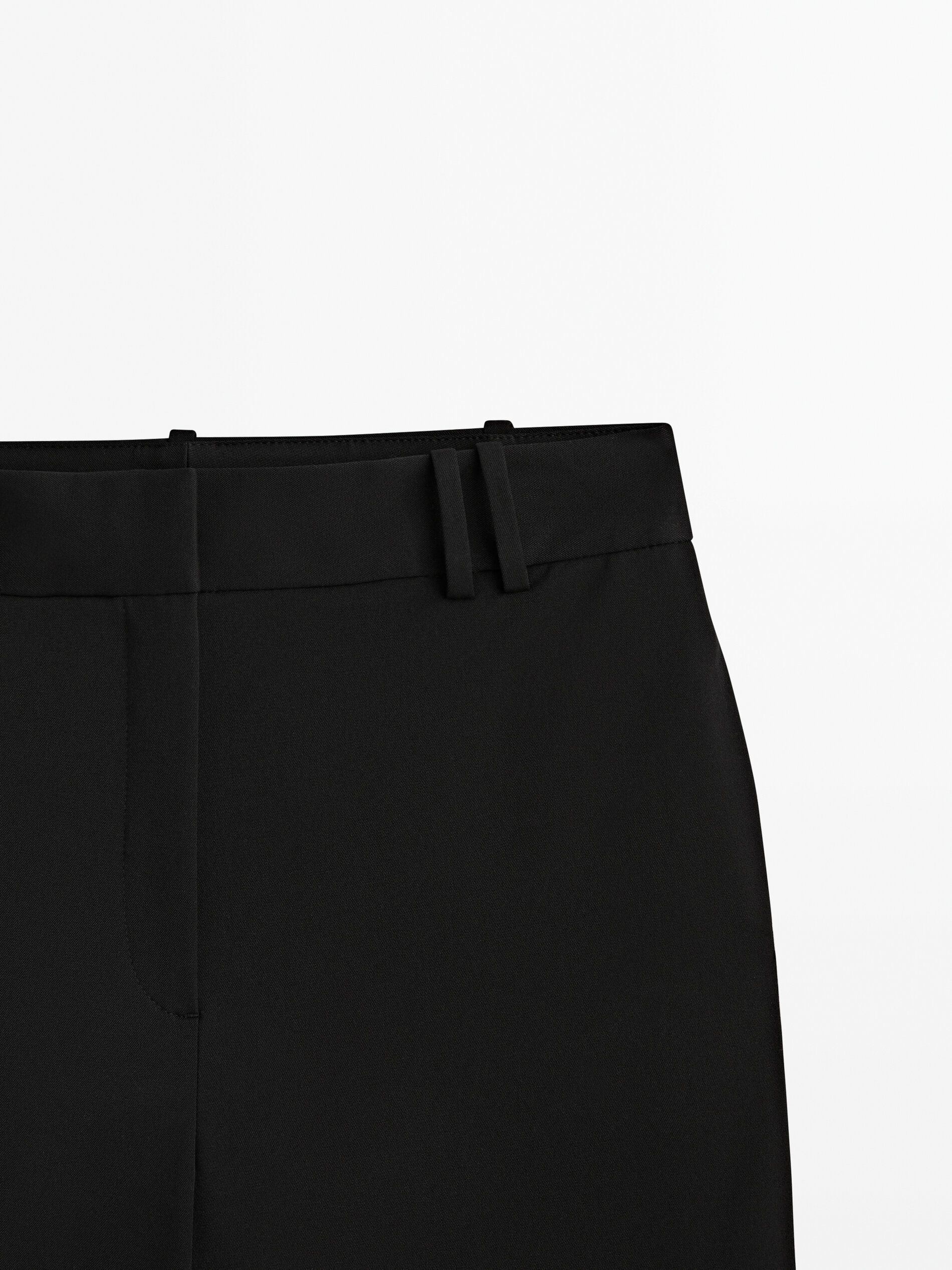 Pantalón cropped doble trabilla - NEGRO
