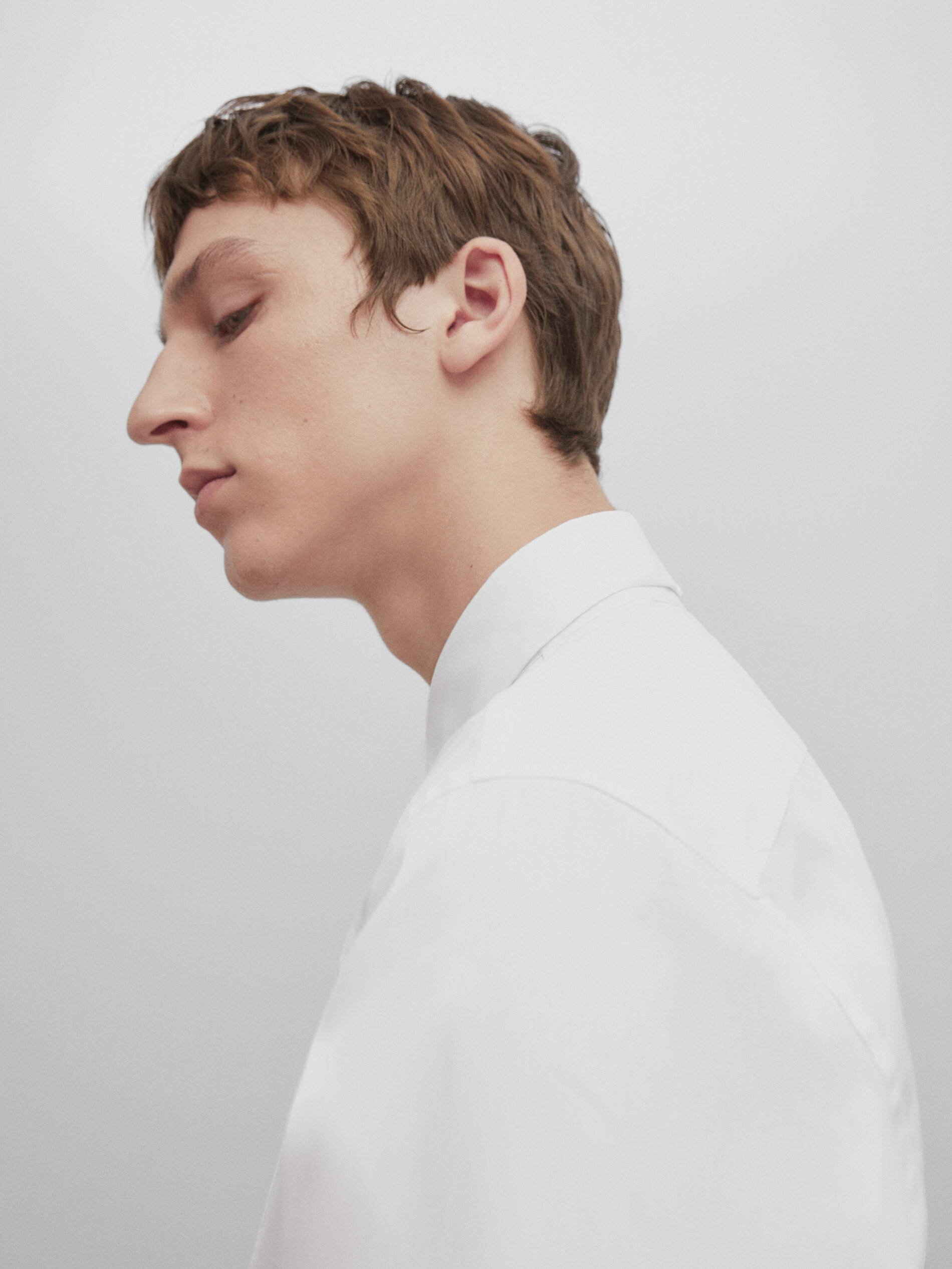 Camisa stretch slim fit -Studio - BLANCO