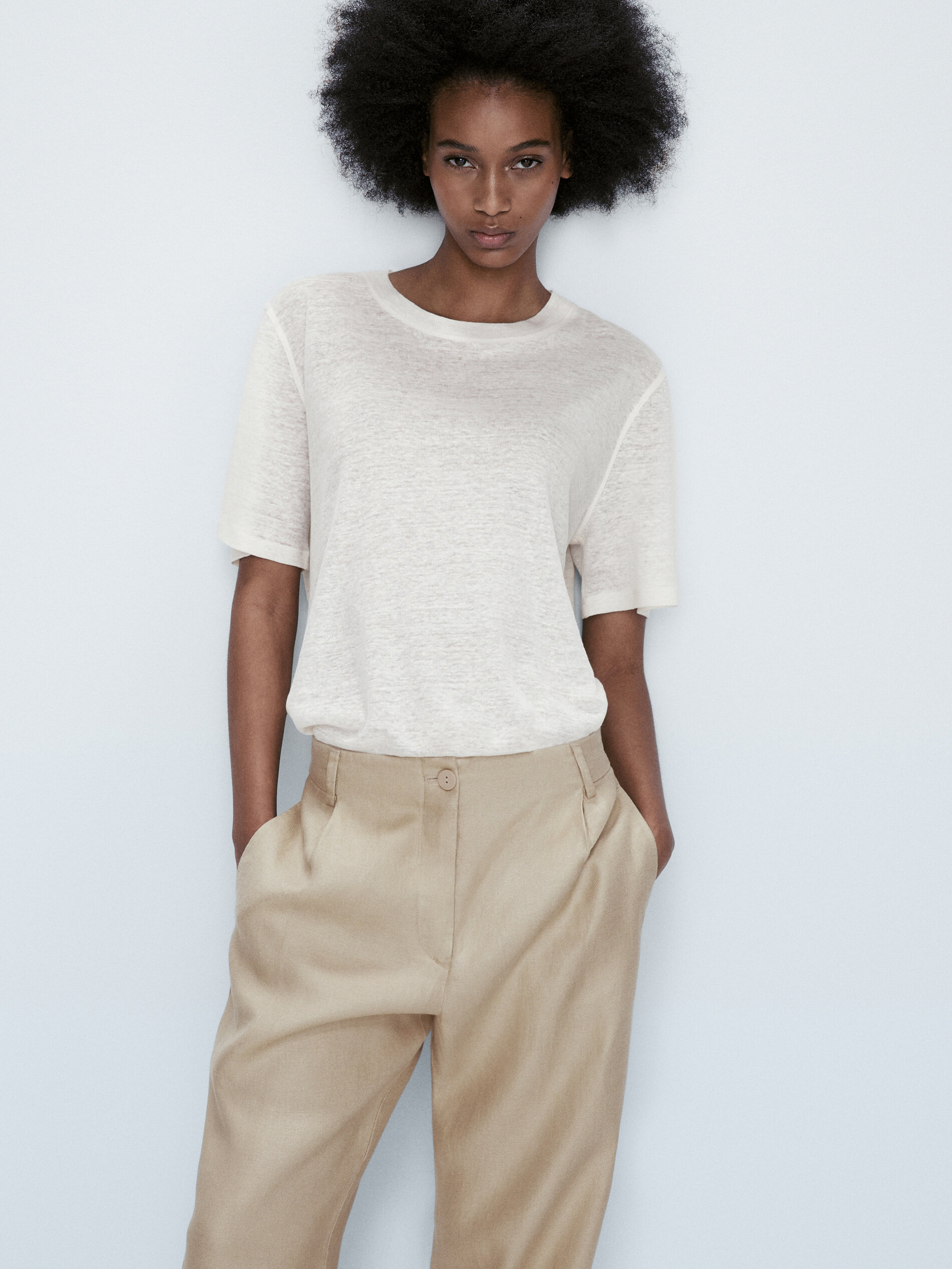 Pantalón 100% lino pinzas - Lavado