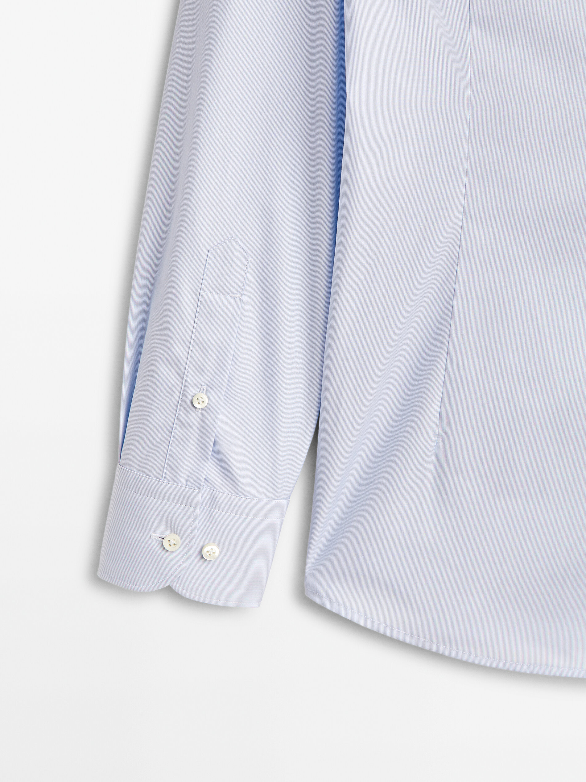 Camisa micro raya easy iron slim fit - CELESTE