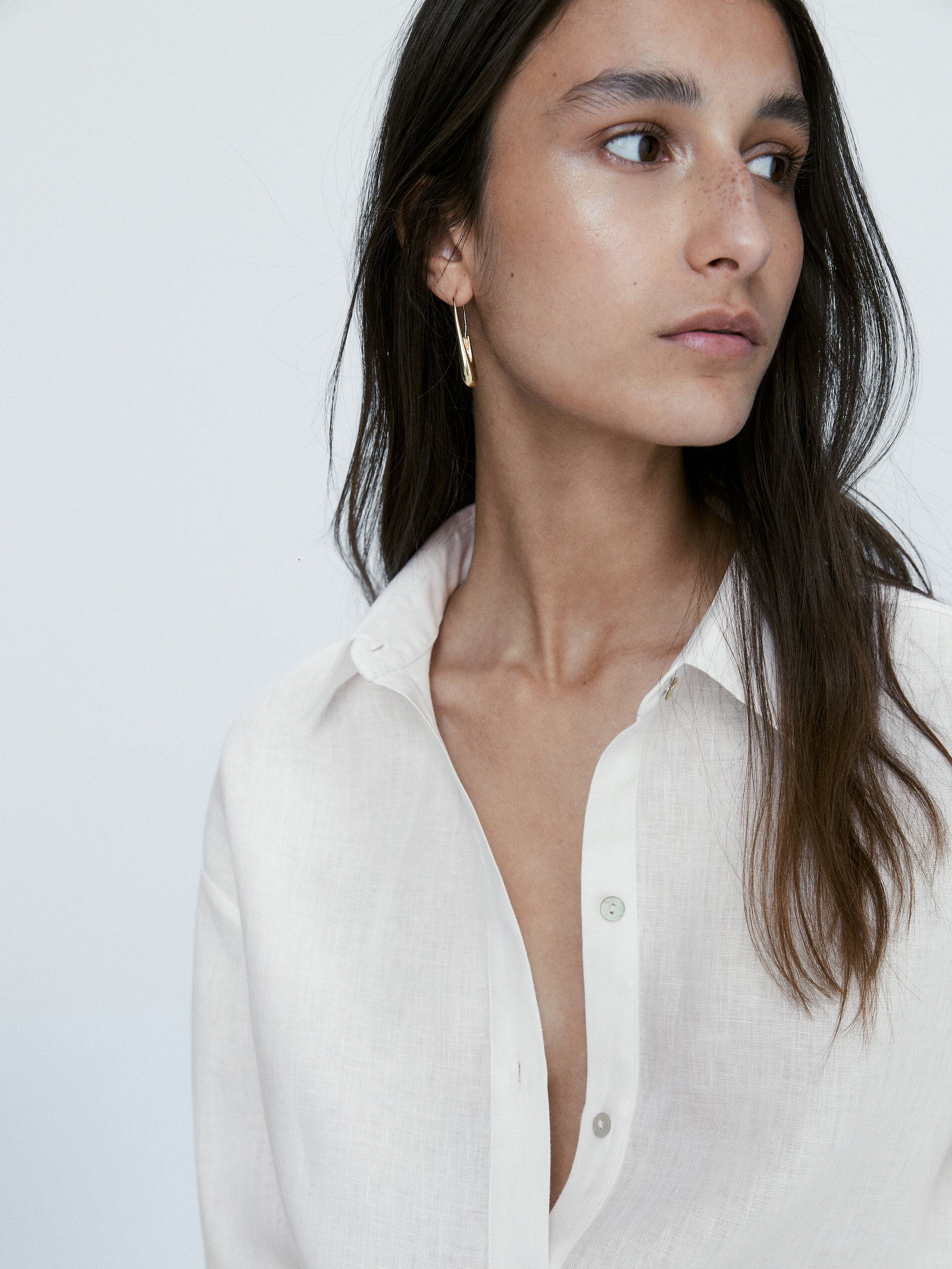 Camisa 100% lino - BLANCO