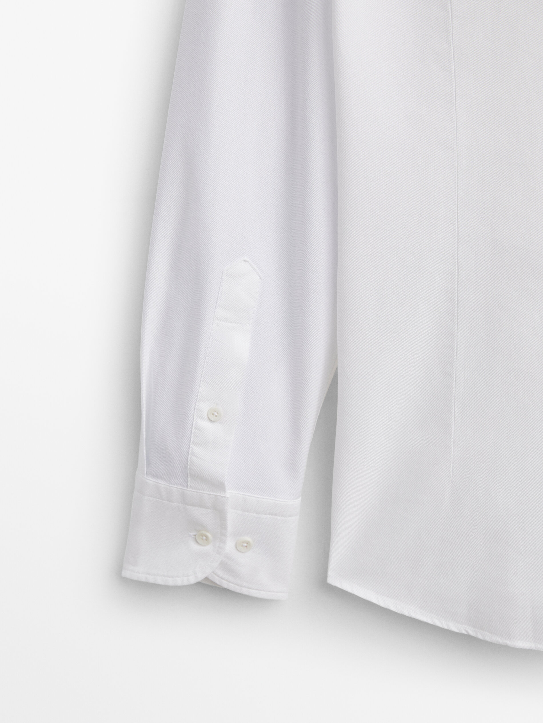 Camisa estructura algodón slim fit - BLANCO
