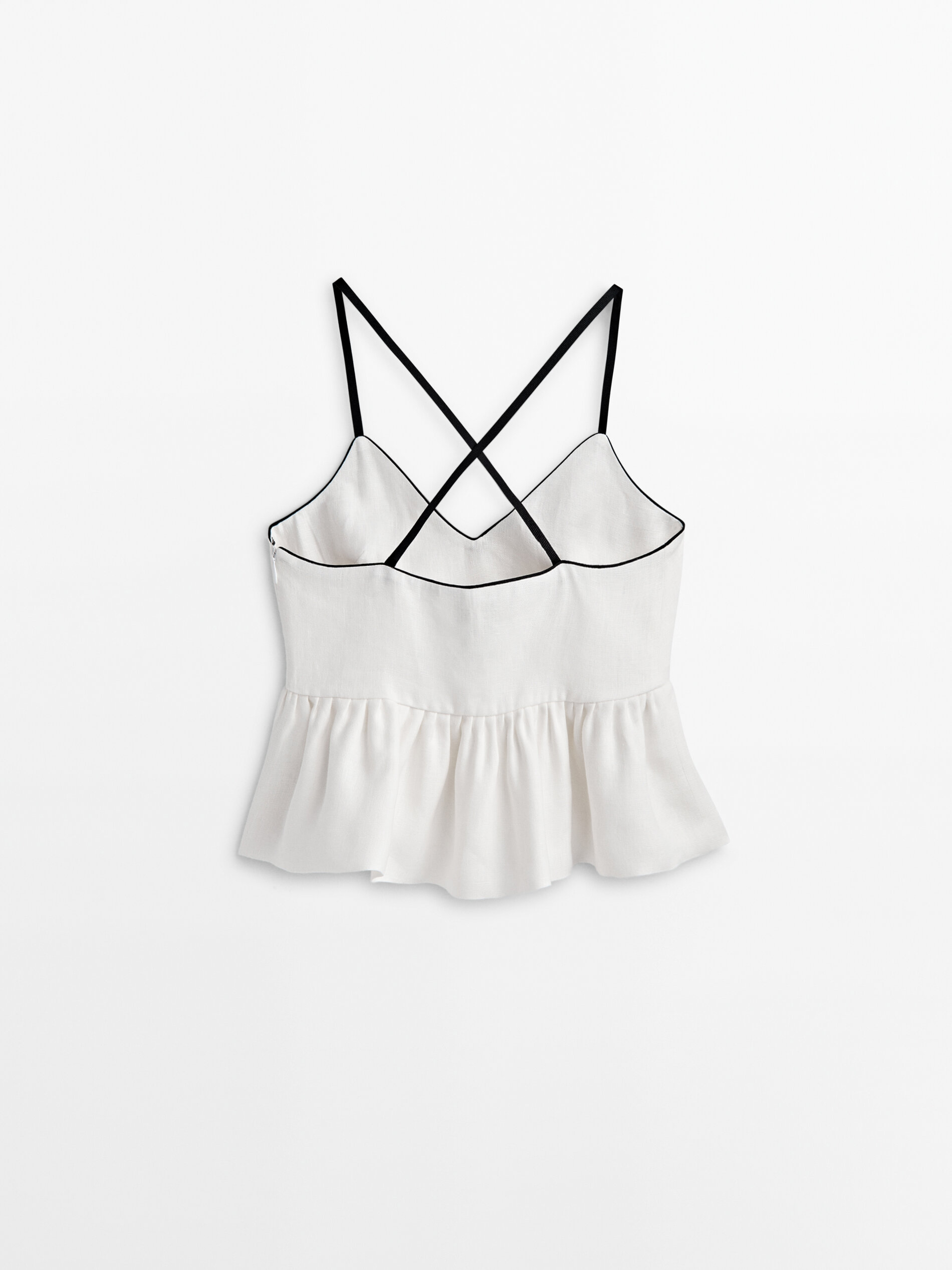 Top peplum lino -Studio - BLANCO