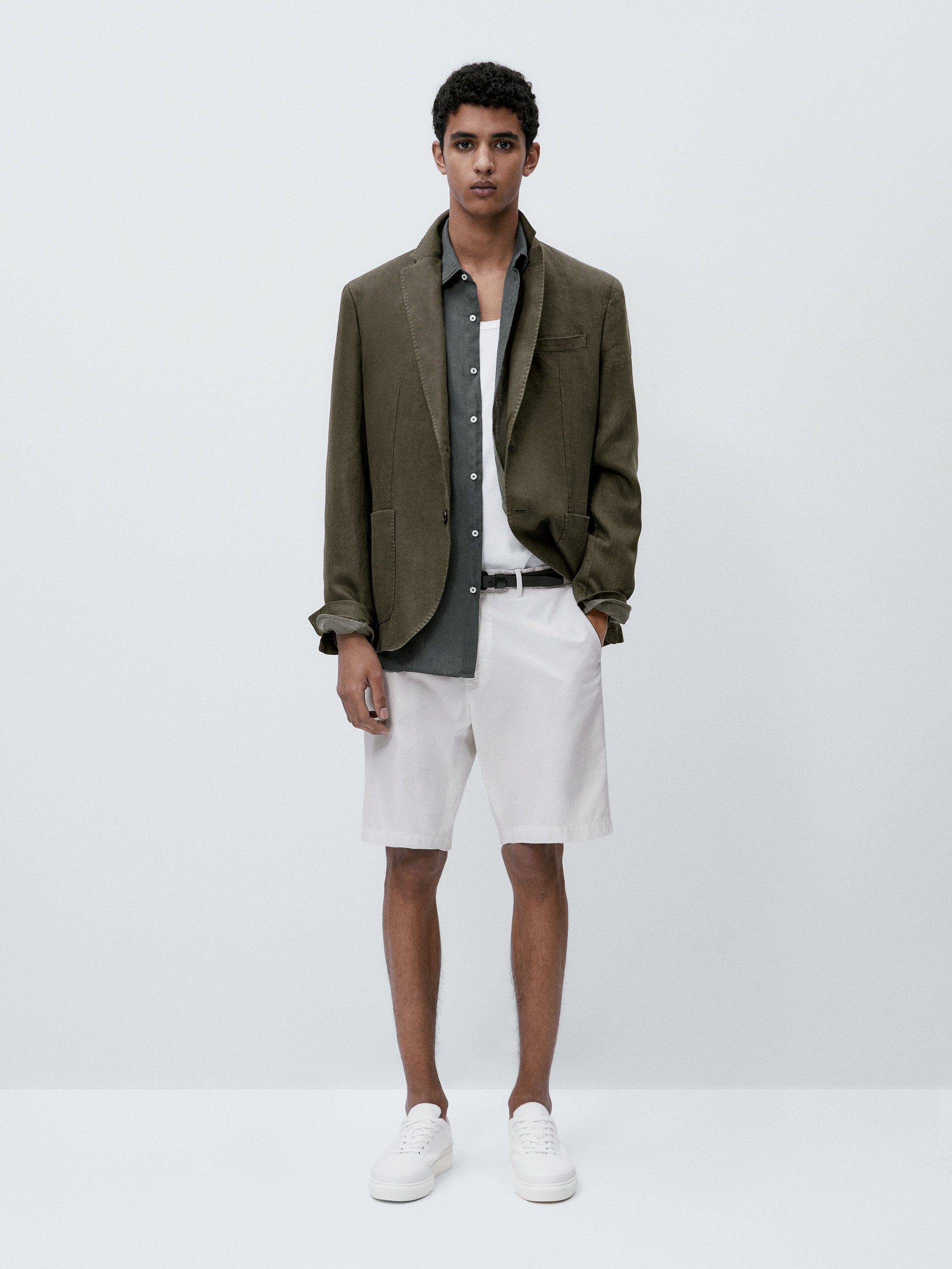 Bermuda algodón microsarga - BLANCO