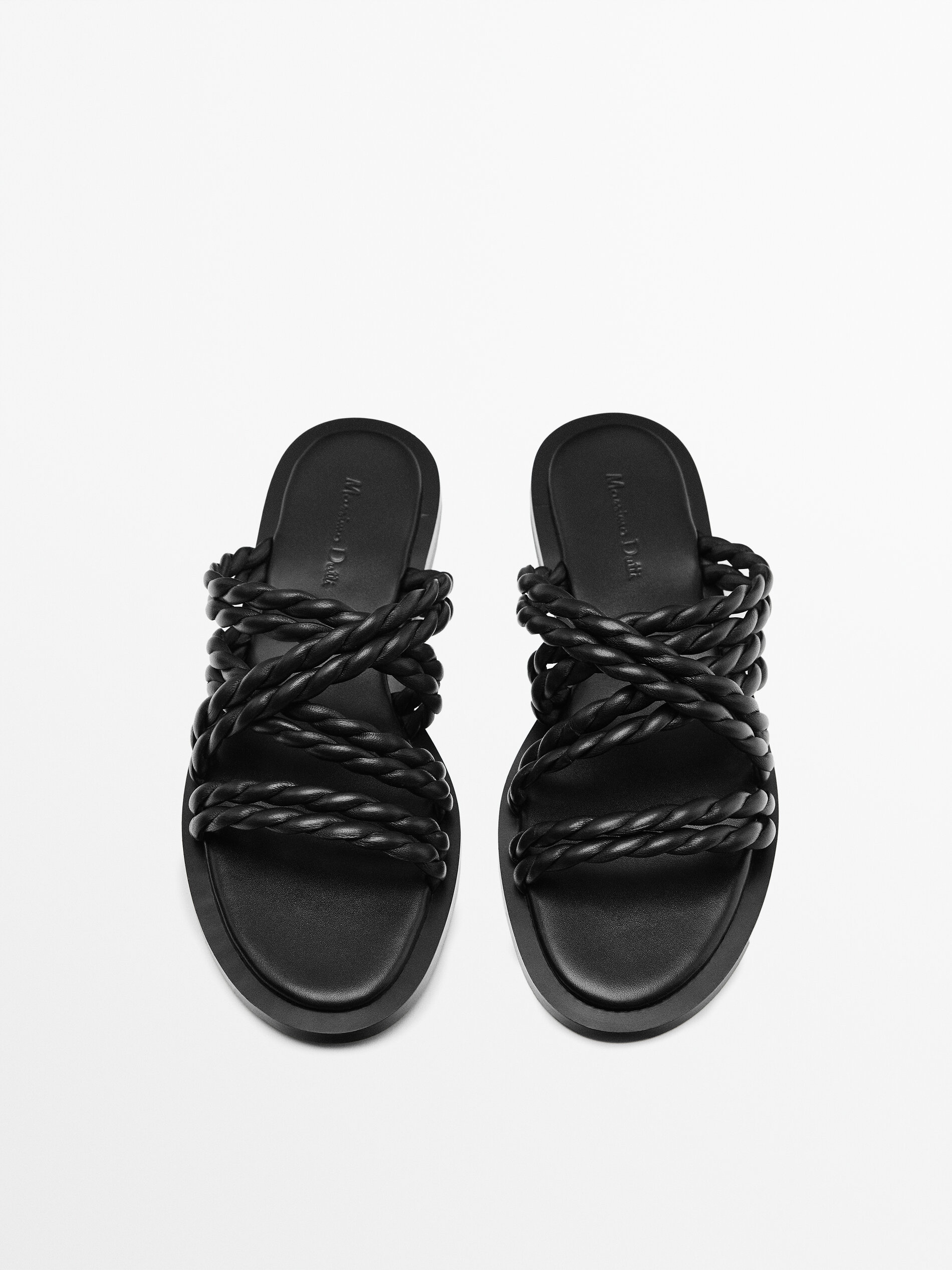 SANDALIA TUBULAR PIEL - NEGRO
