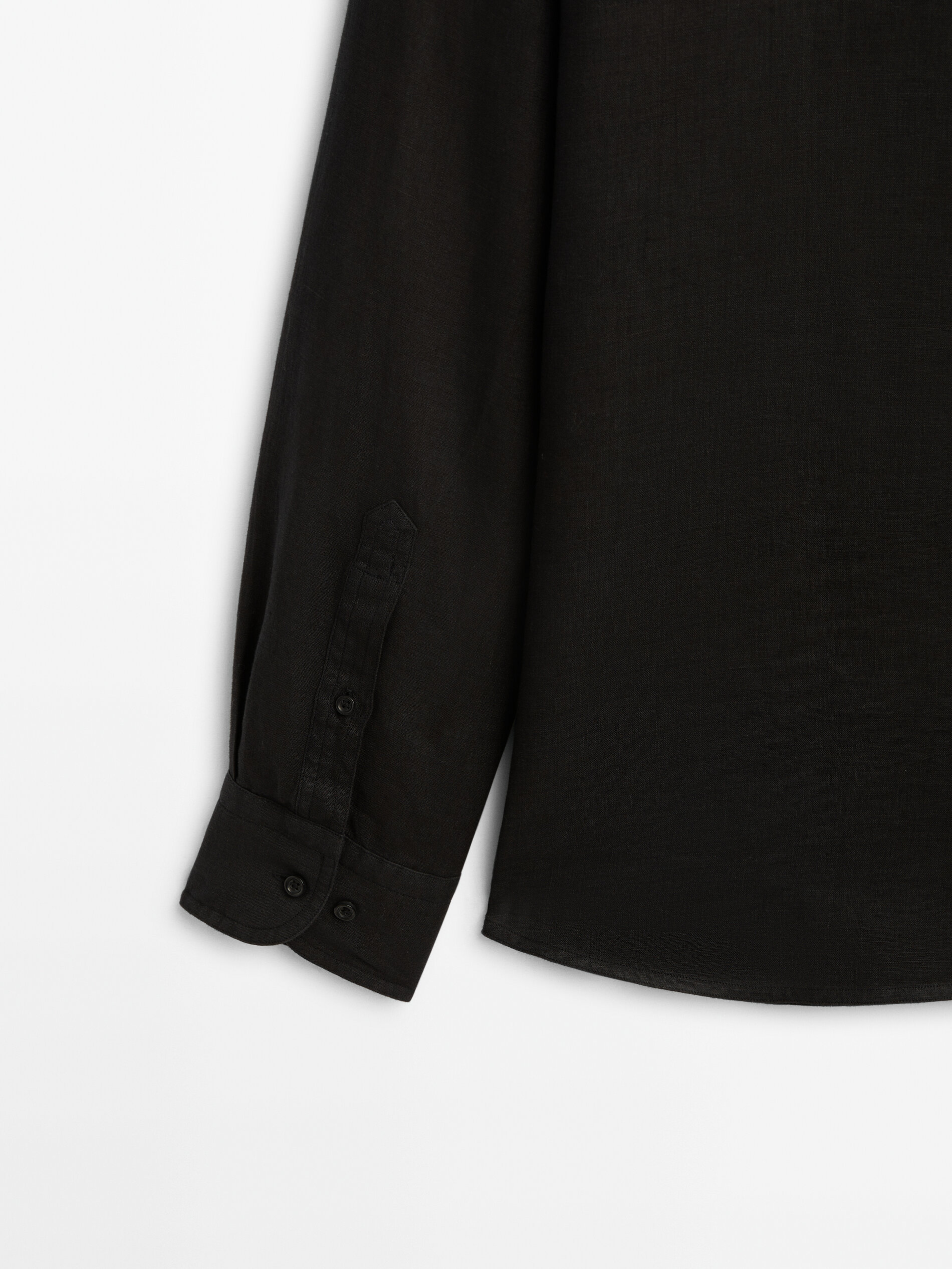 Camisa 100% lino bolsillos - NEGRO