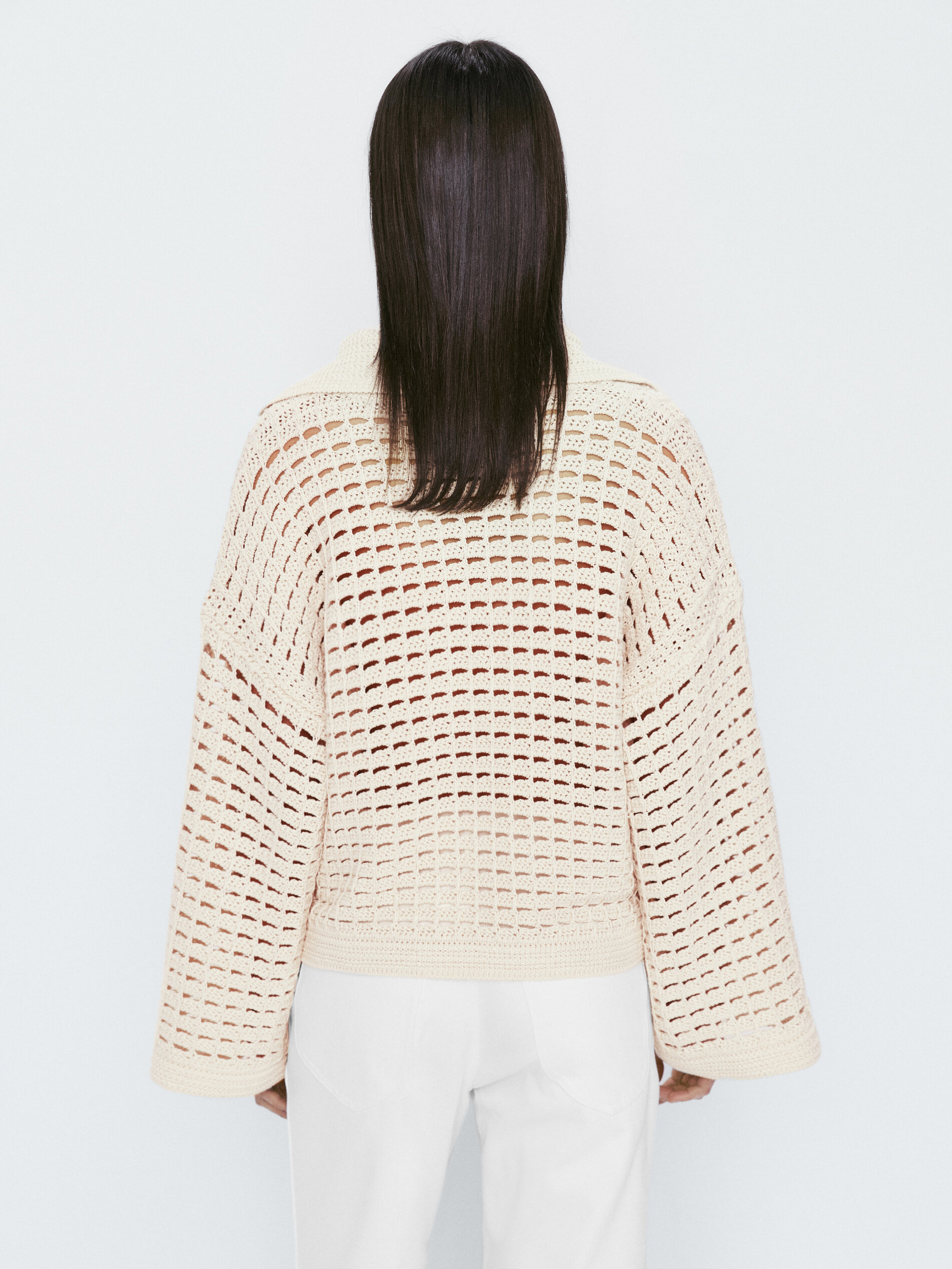 Jersey polo crochet - BEIGE