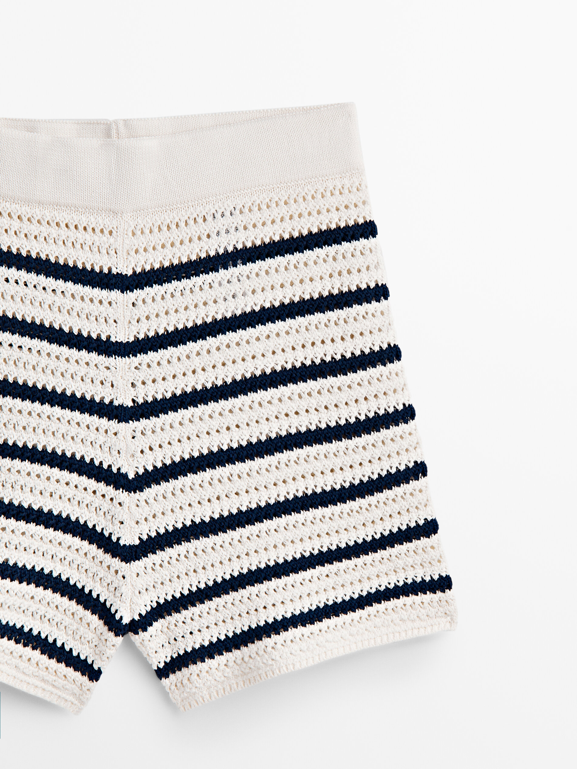 Short rayas punto crochet - CRUDO