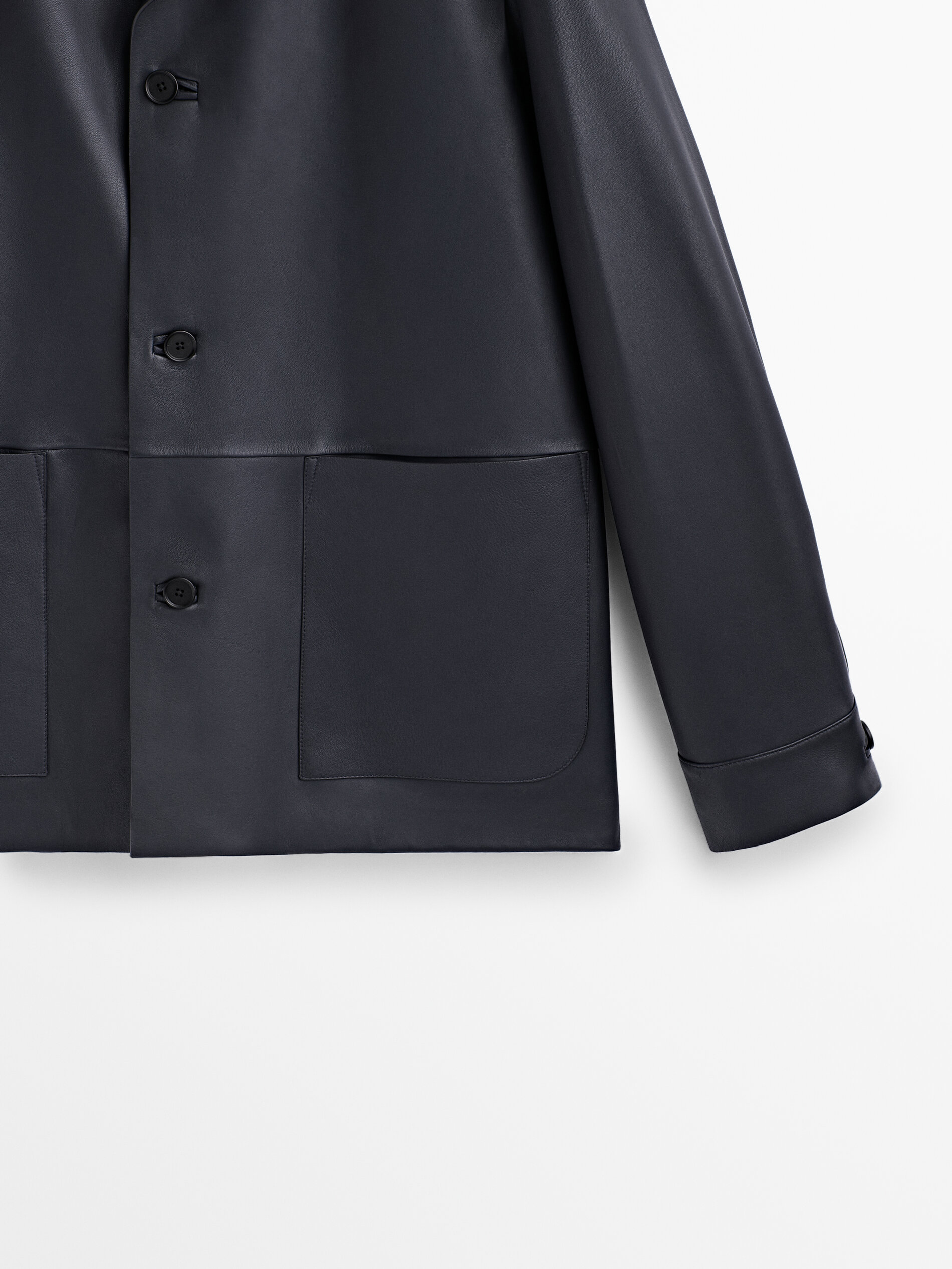 Sobrecamisa piel napa -Studio - AZUL OSCURO