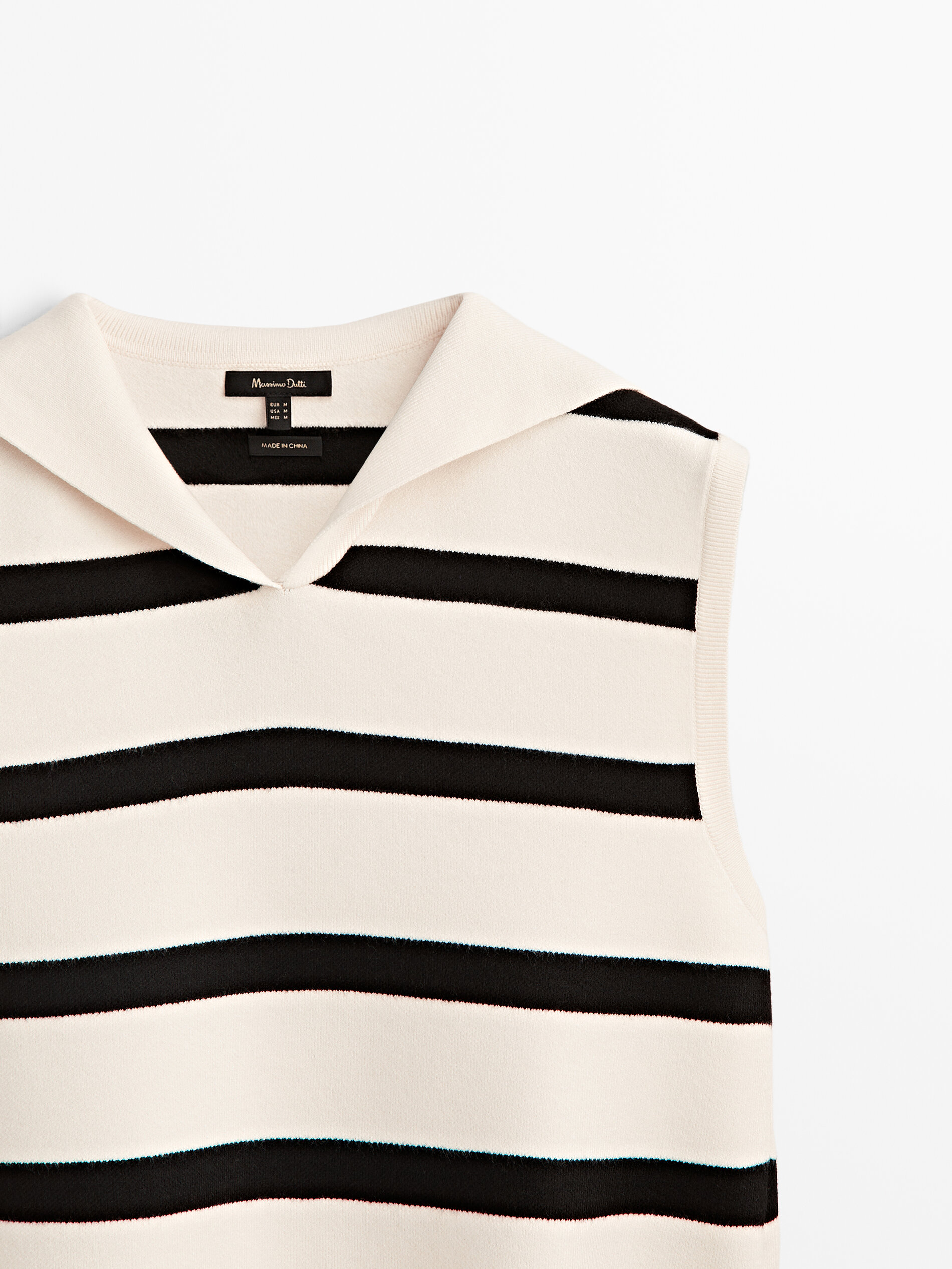 Chaleco punto rayas - CRUDO