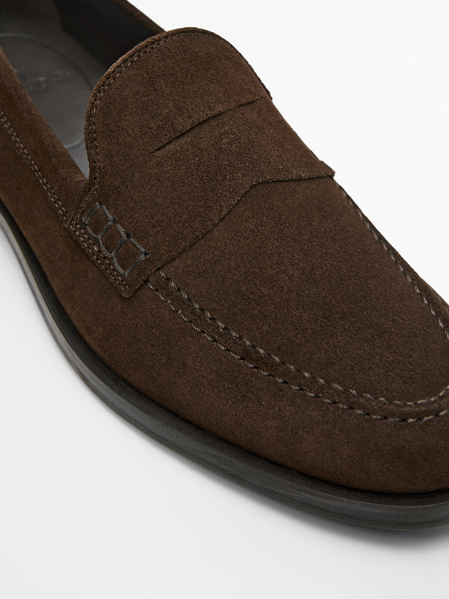 Mocasín serraje antifaz - MARRÓN