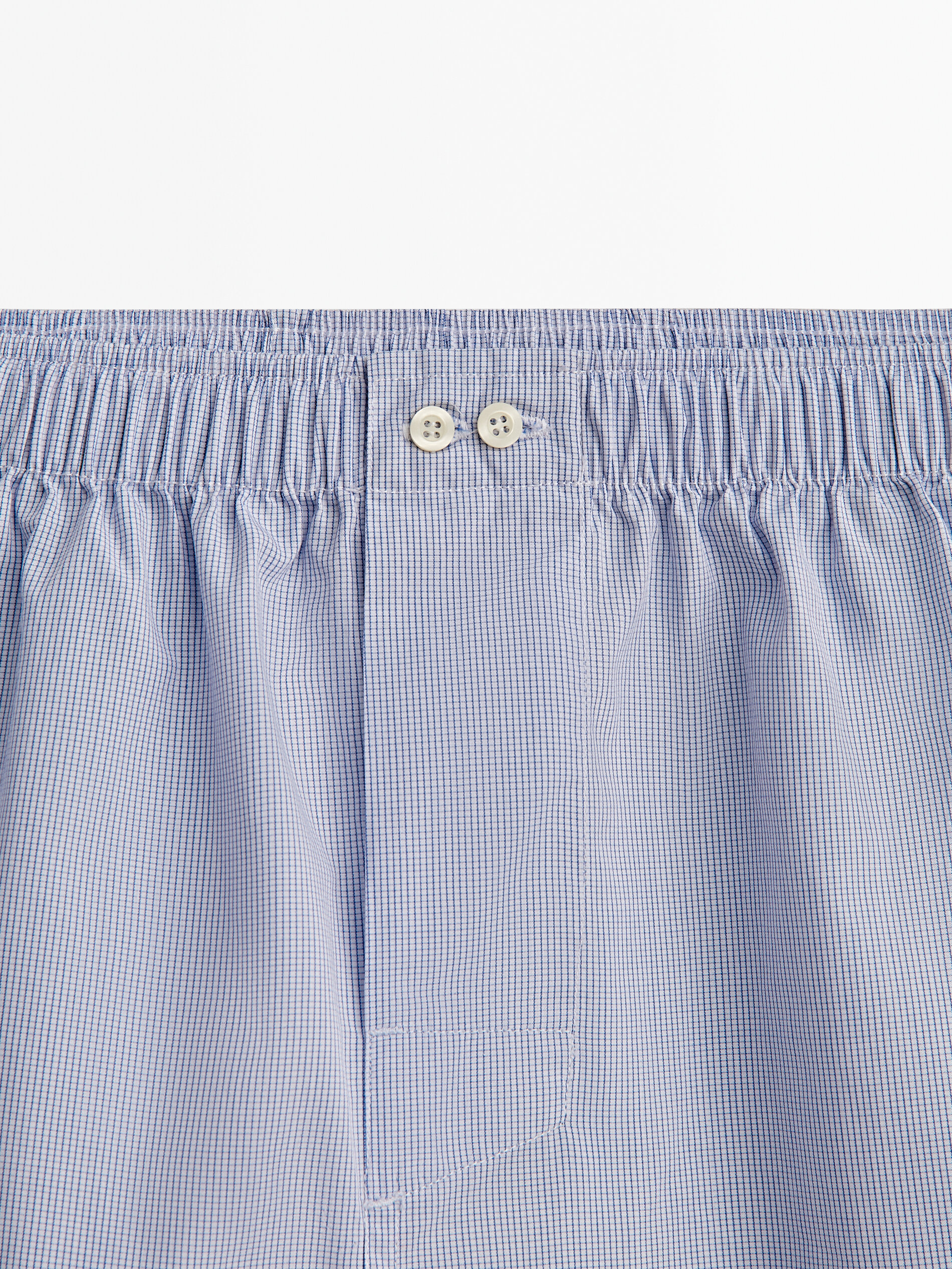 Calzoncillo popelín microcuadros - AZUL