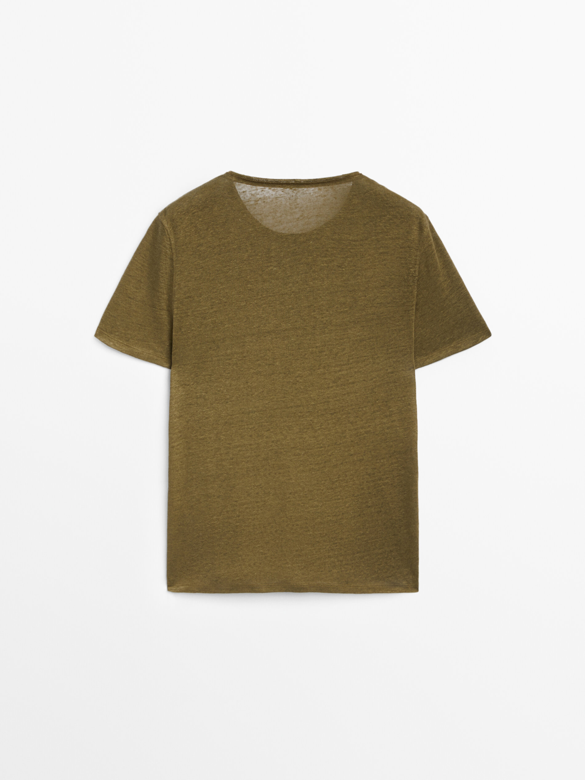 Camiseta manga corta 100% lino - KAKI