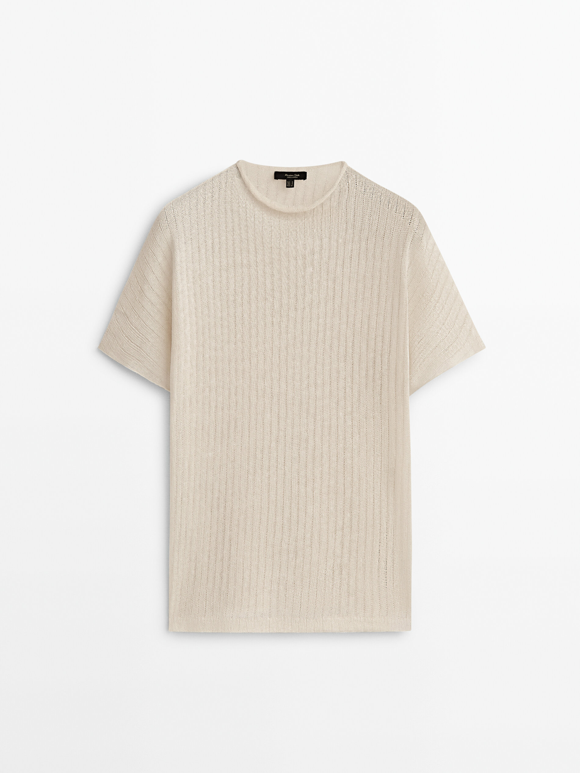 Top estructura con algodón y lino - CRUDO