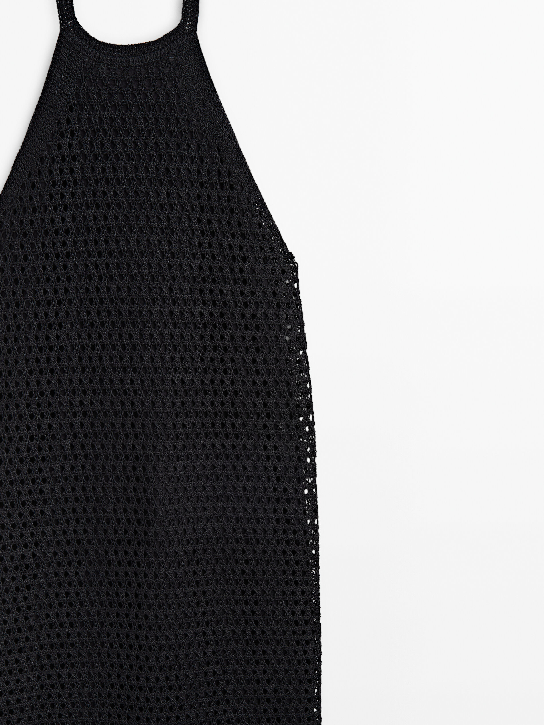Vestido halter crochet - NEGRO