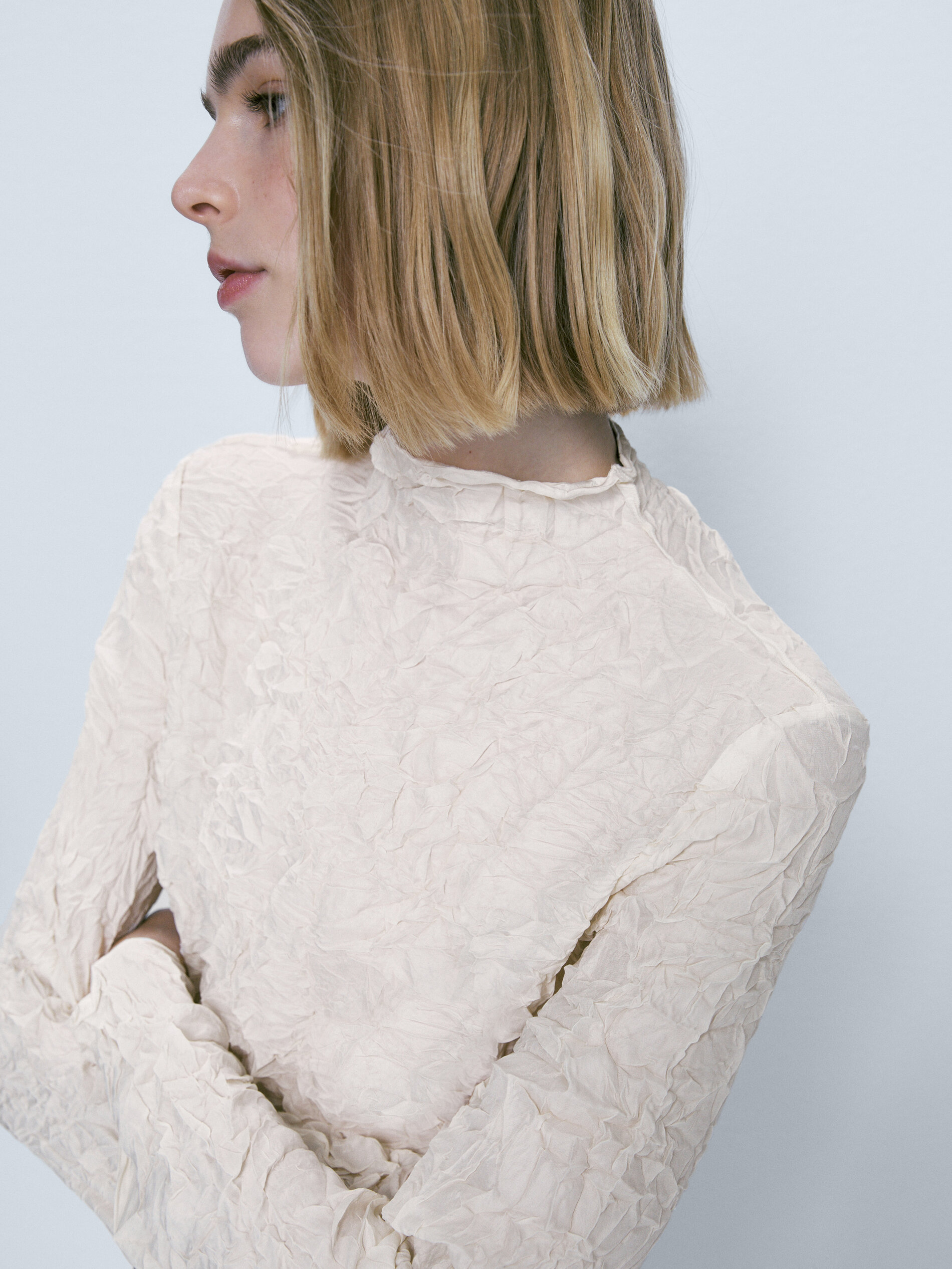 Camiseta efecto arrugado - CRUDO