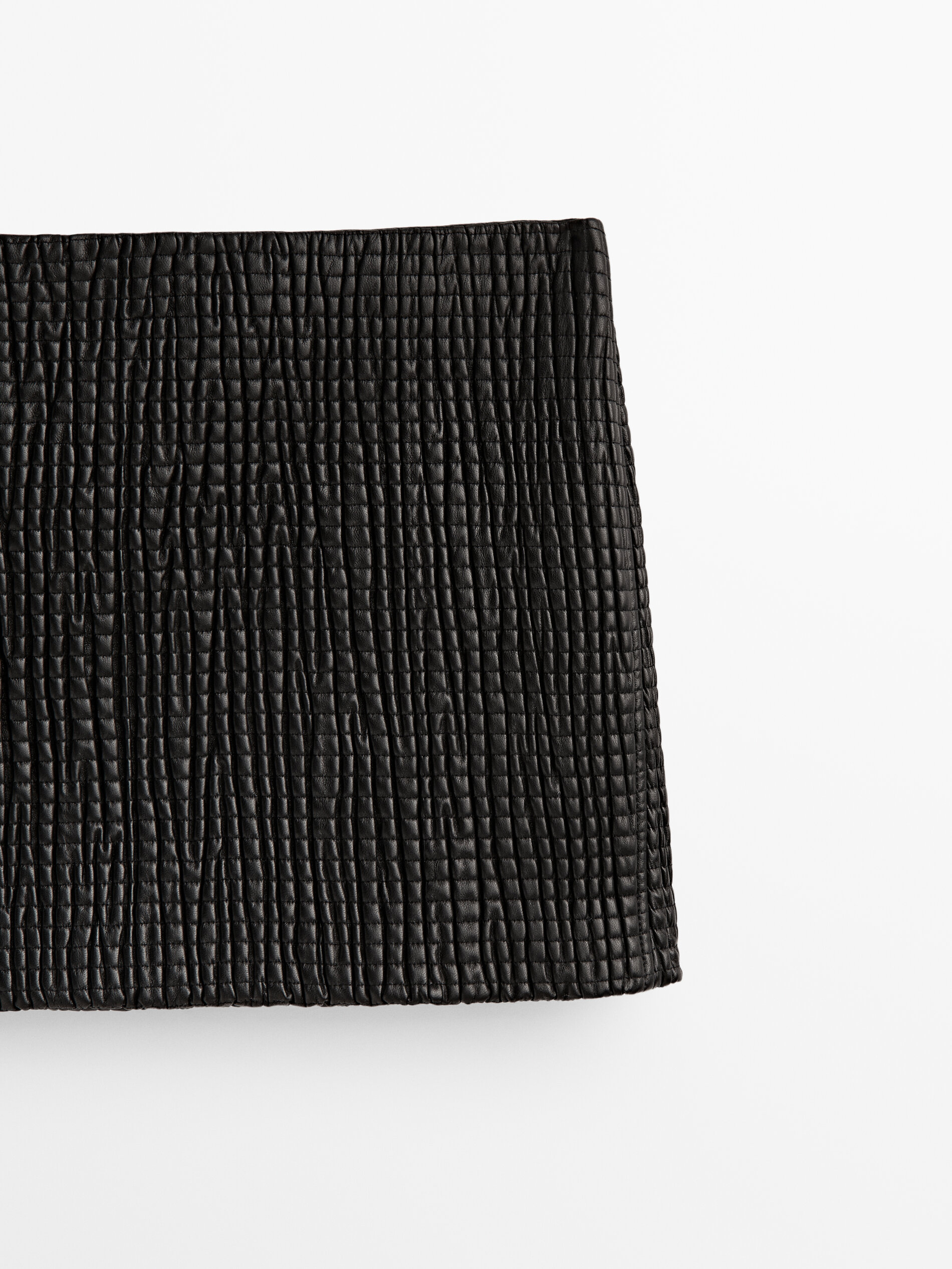 Mini falda piel napa stretch - NEGRO