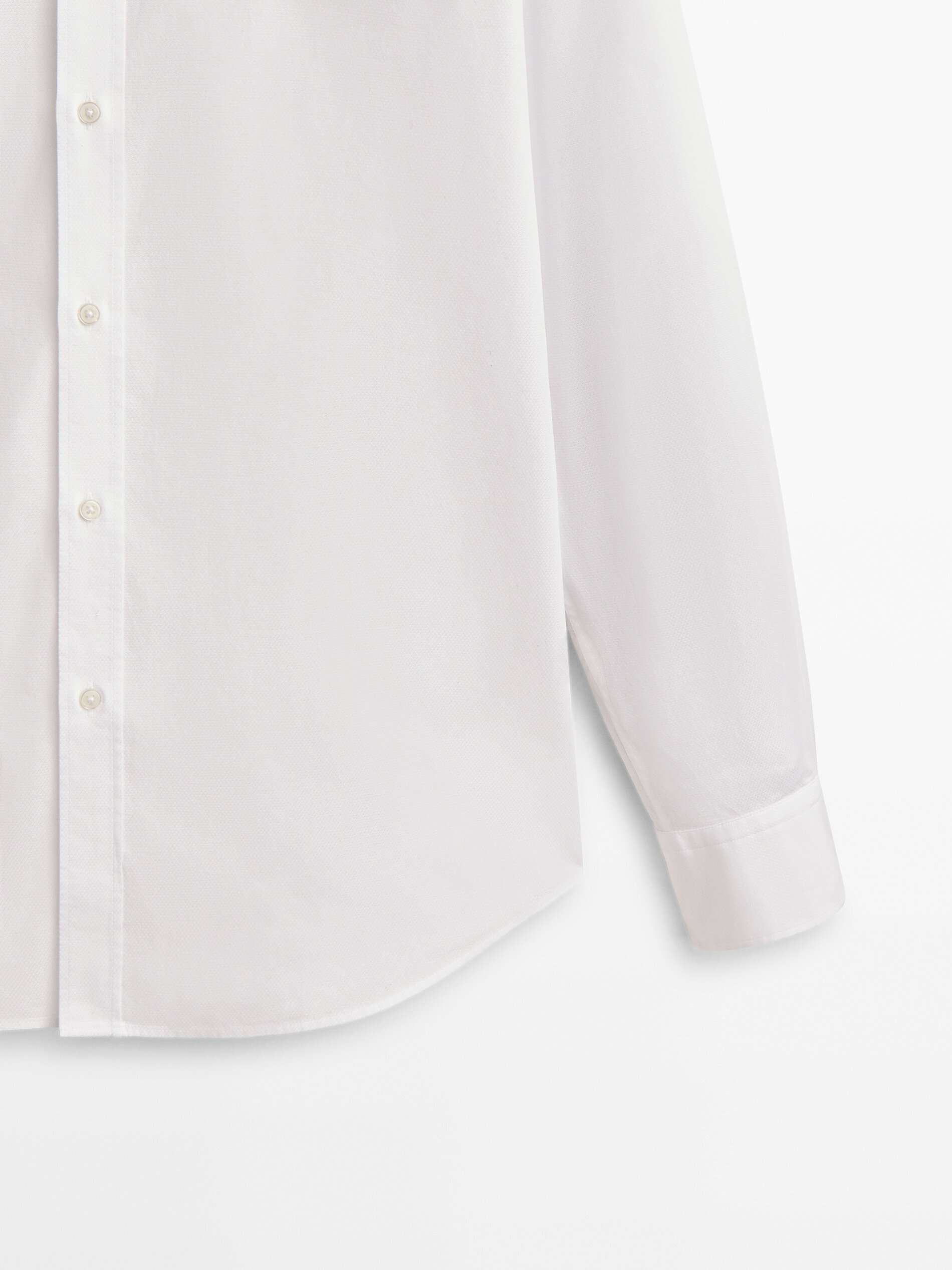 Camisa estructura algodón slim fit - BLANCO