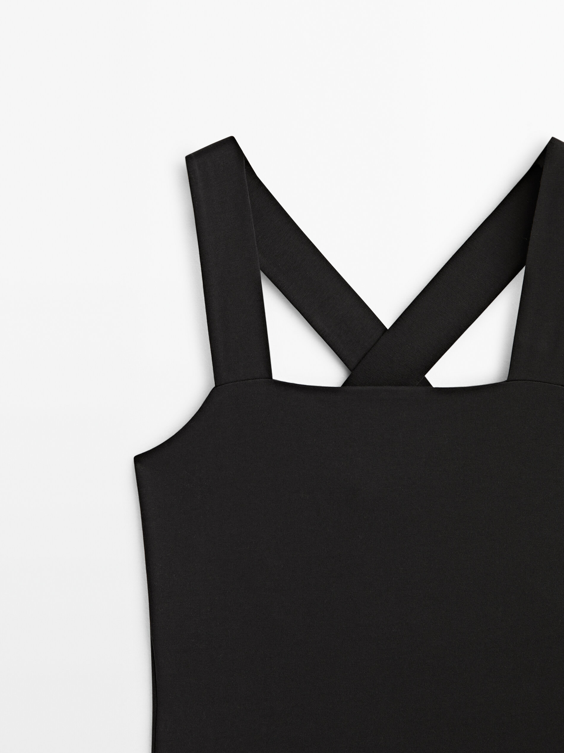 Top algodón tirantes cruzados espalda - NEGRO