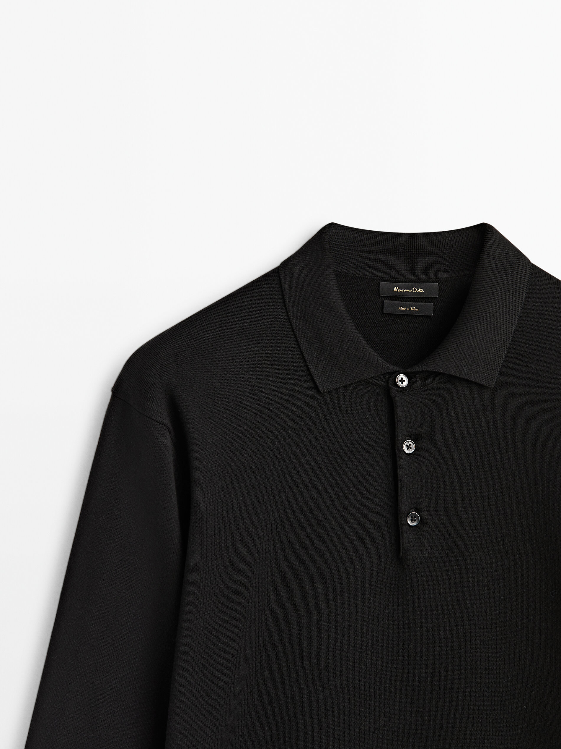 Jersey punto cuello polo confort - NEGRO