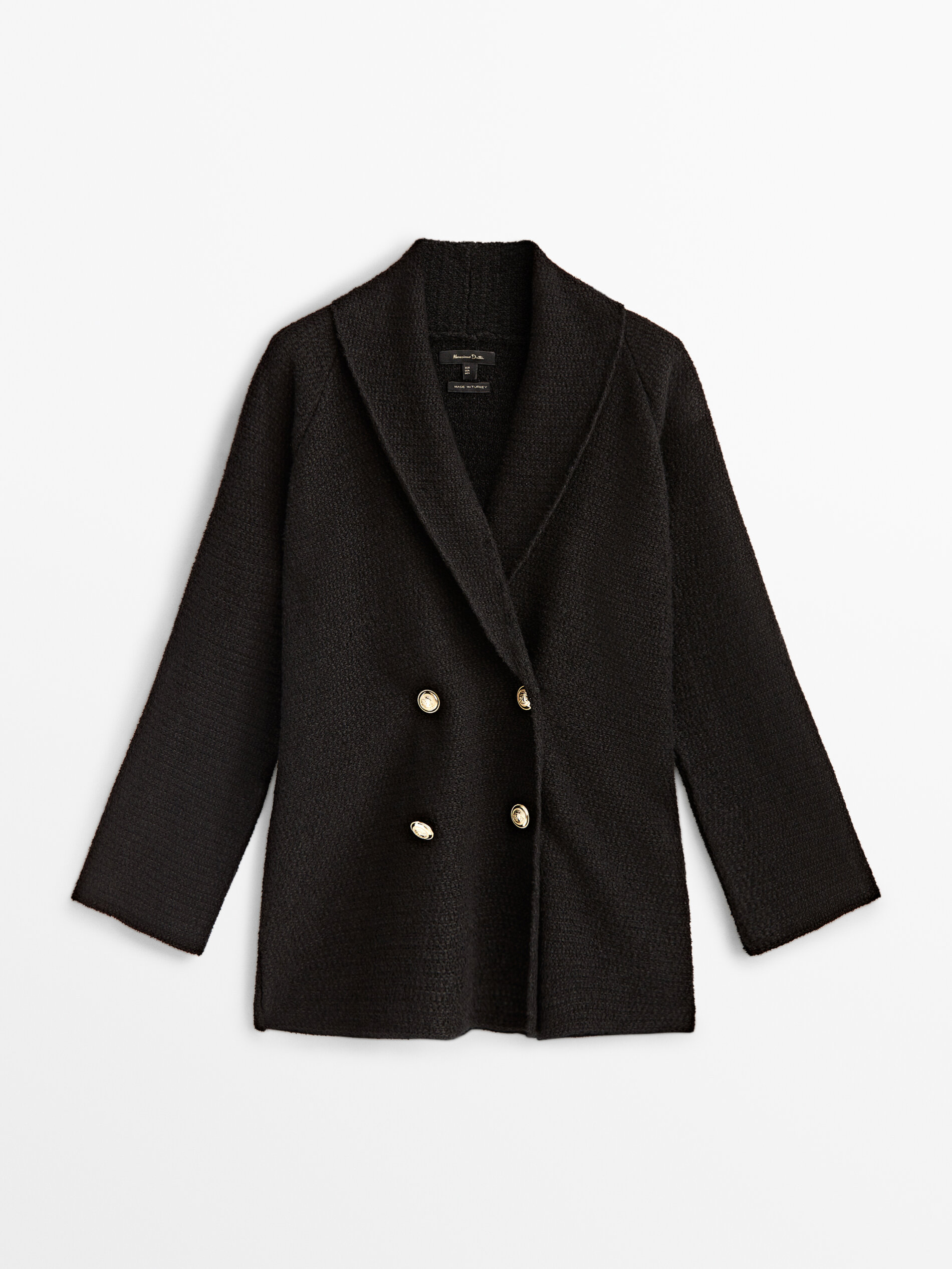 Cárdigan cruzado textura botones - NEGRO