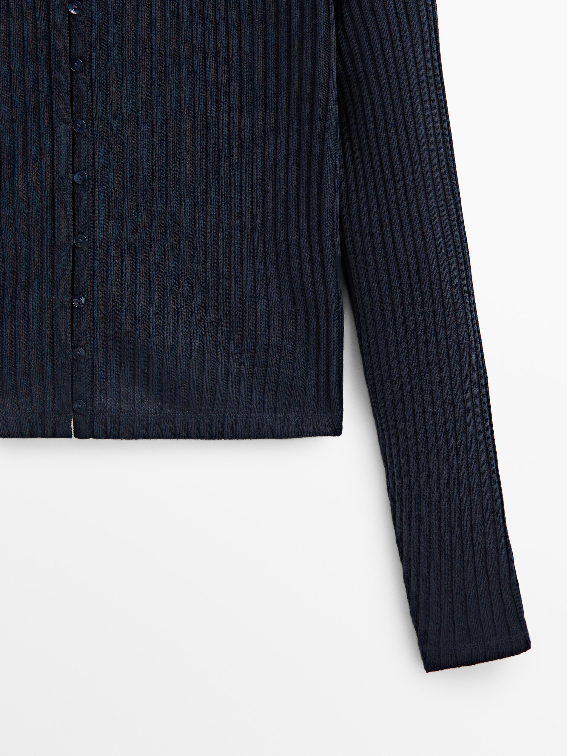 Cárdigan canalé botones - AZUL MARINO