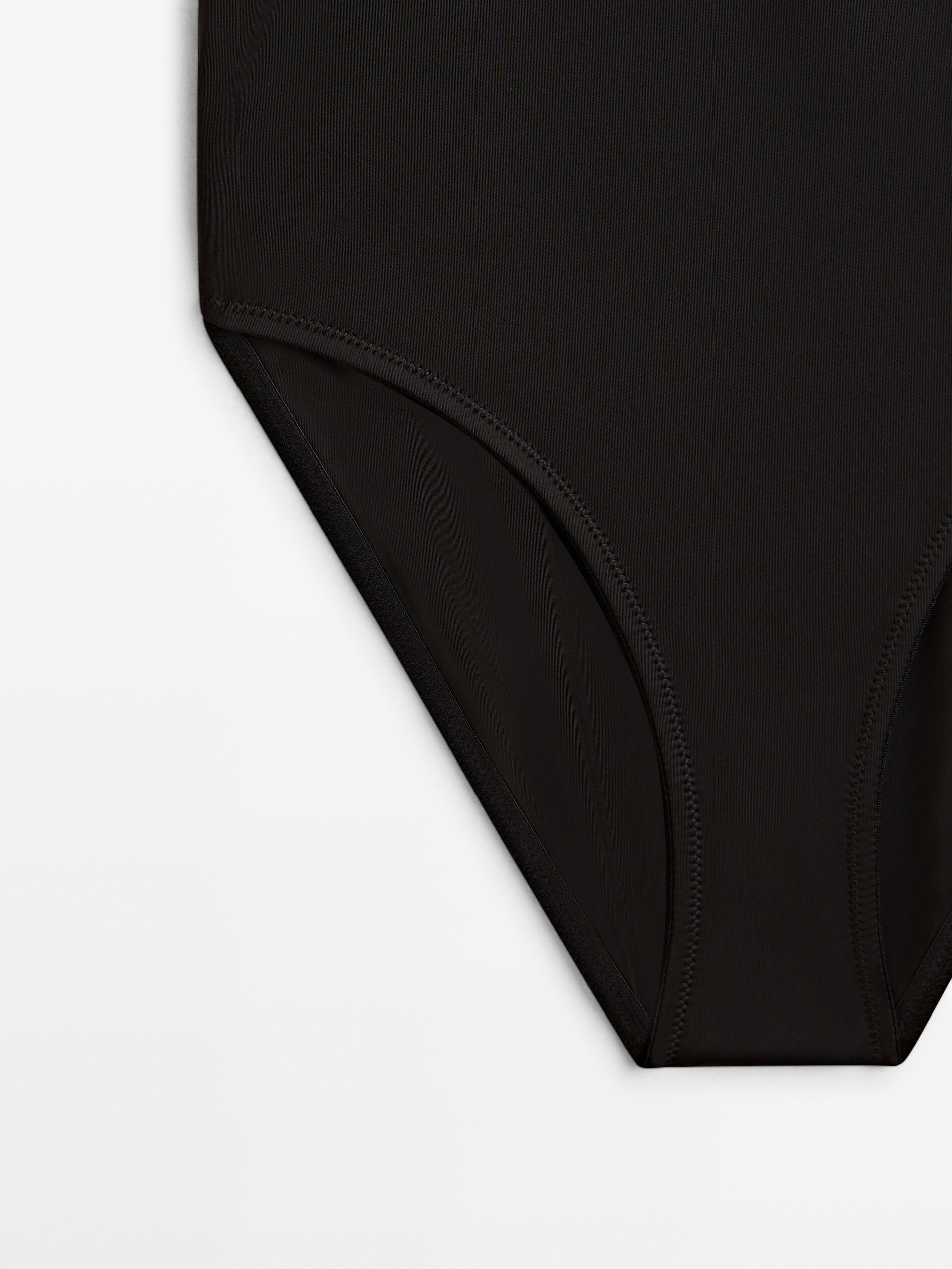 Bañador liso escote cruzado - NEGRO