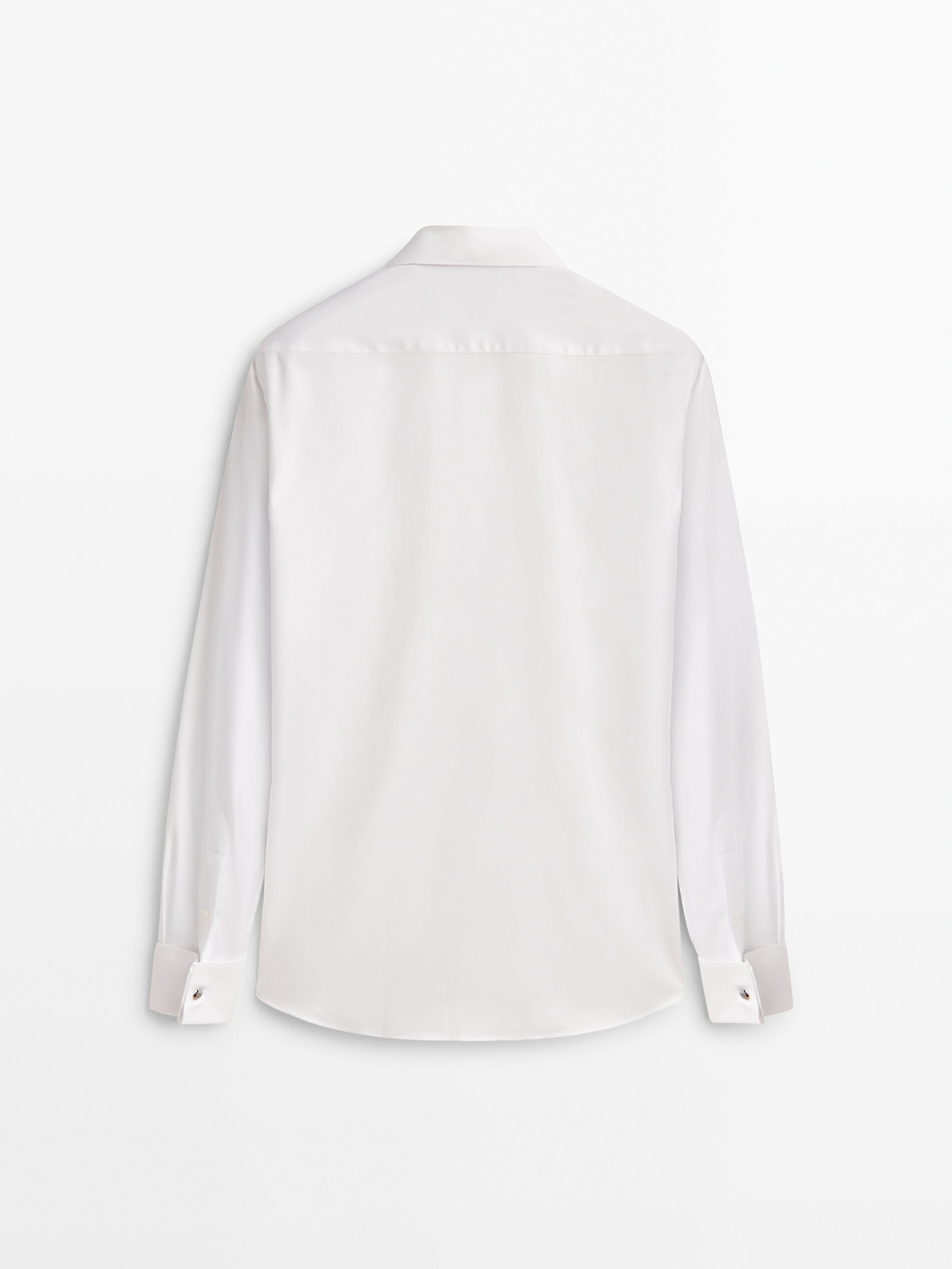 Camisa espiga regular fit doble puño - BLANCO