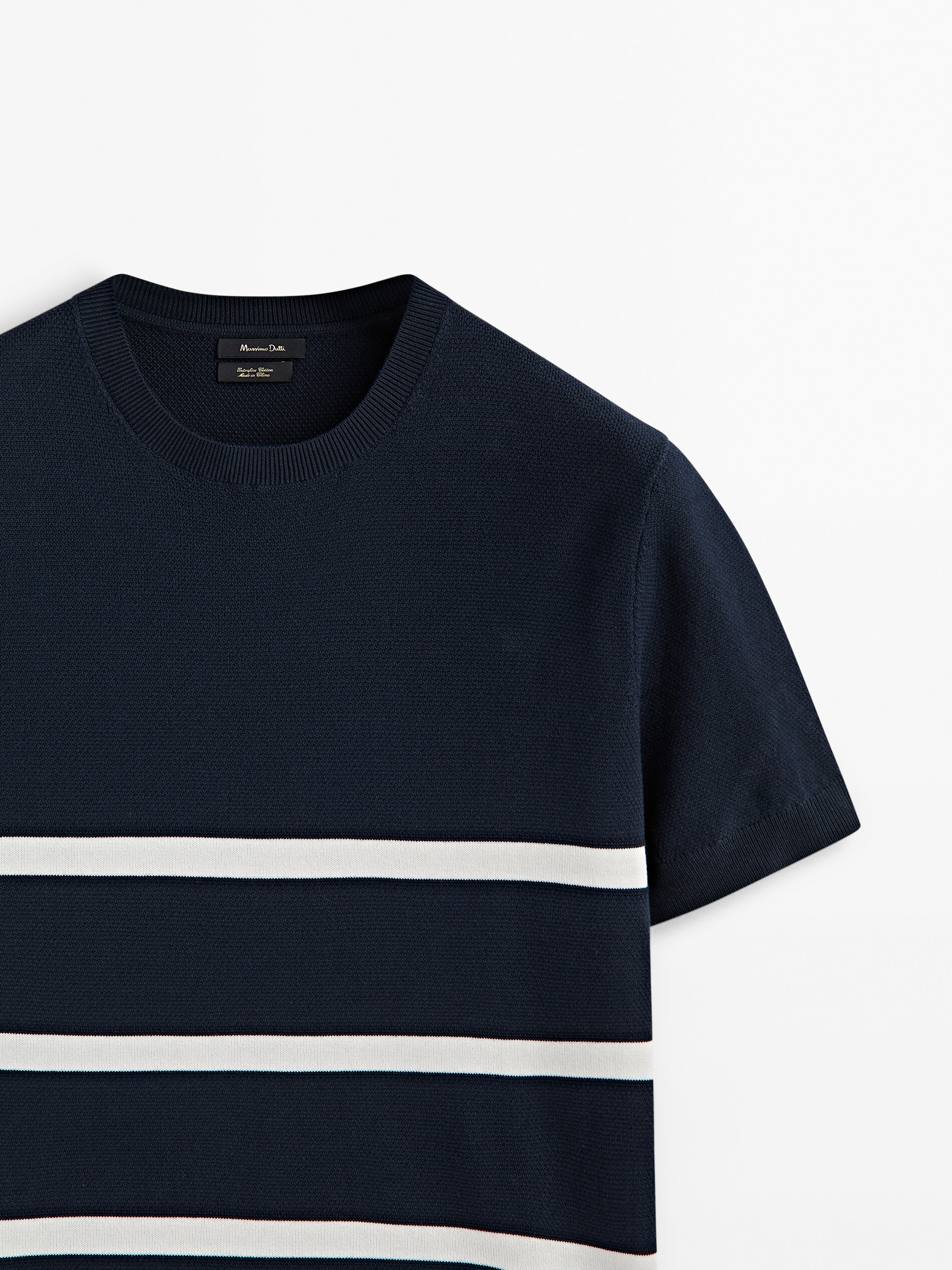 Jersey punto estructura rayas - AZUL MARINO