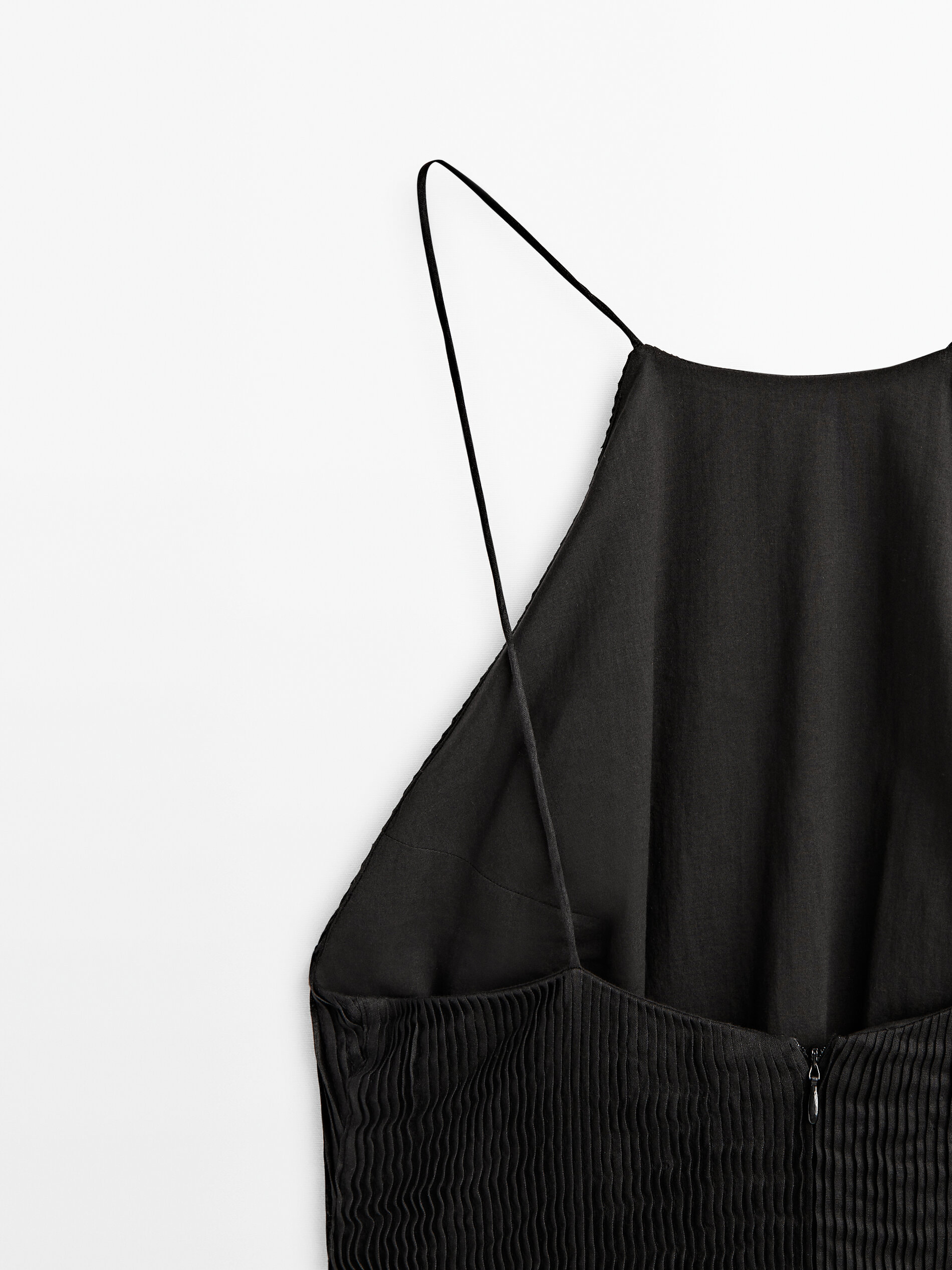 Vestido ramio pliegues Limited edition - NEGRO