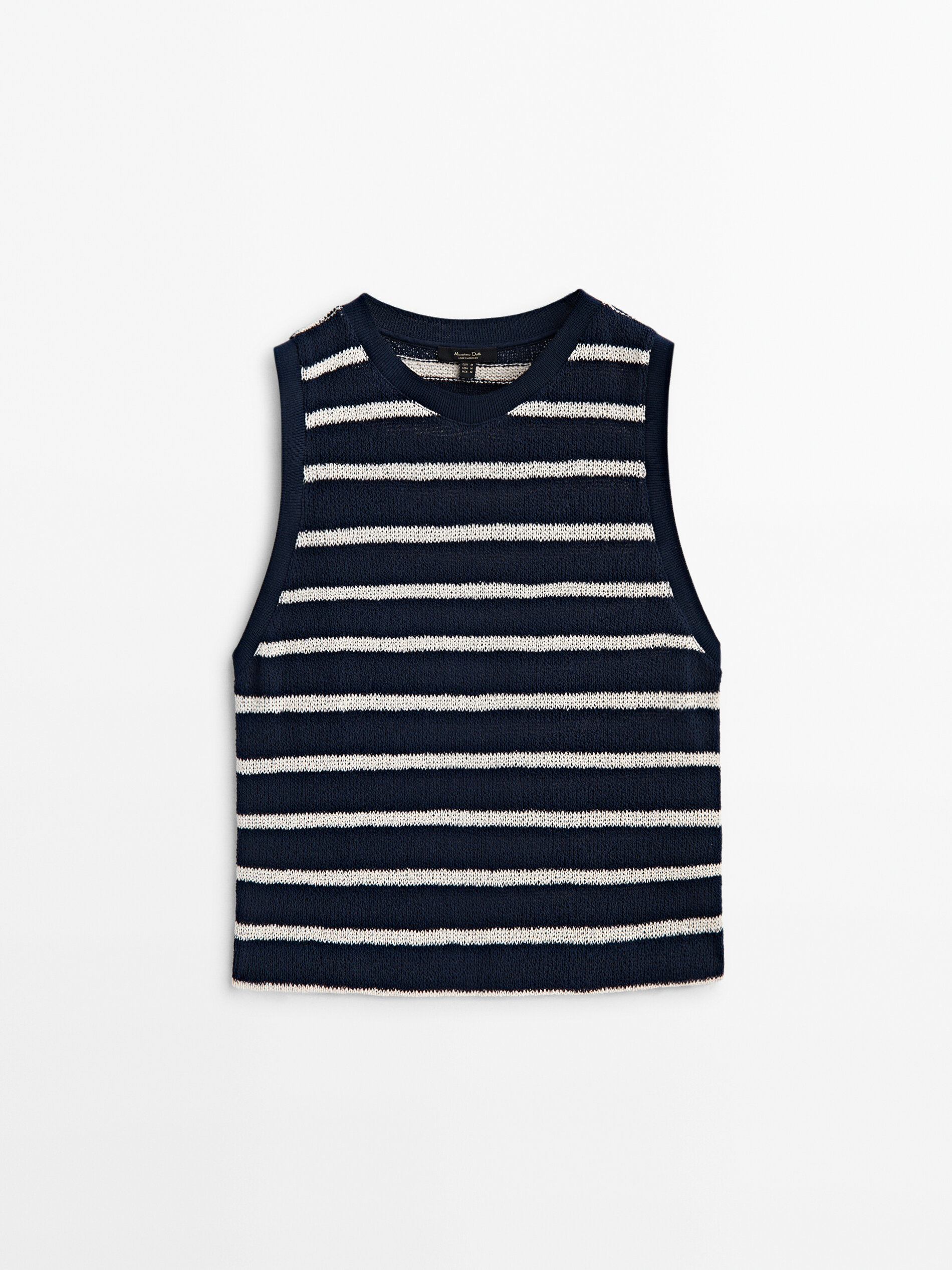 Top crop rayas estructura - AZUL MARINO