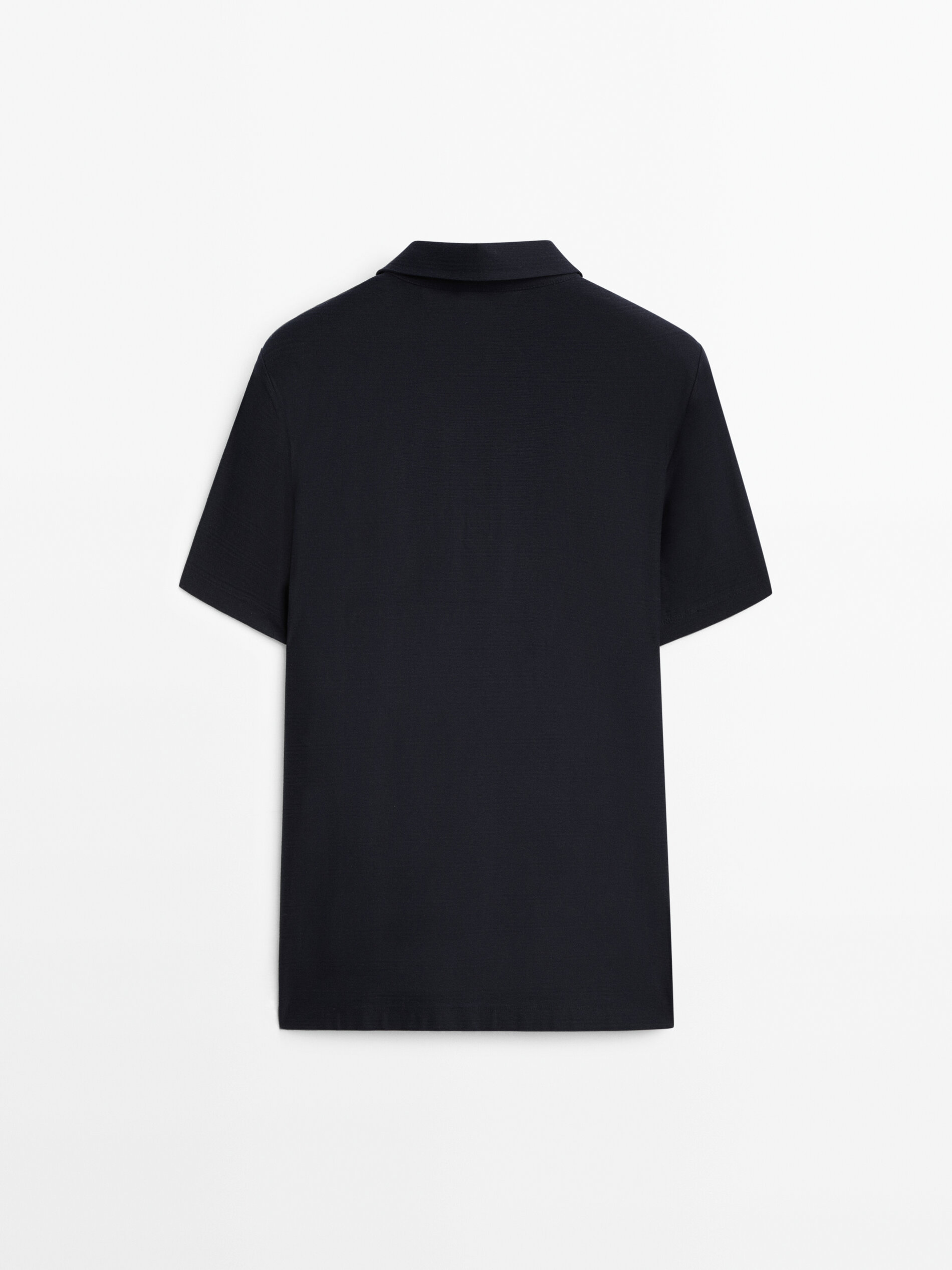 Polo algodón jacquard rayas - AZUL MARINO