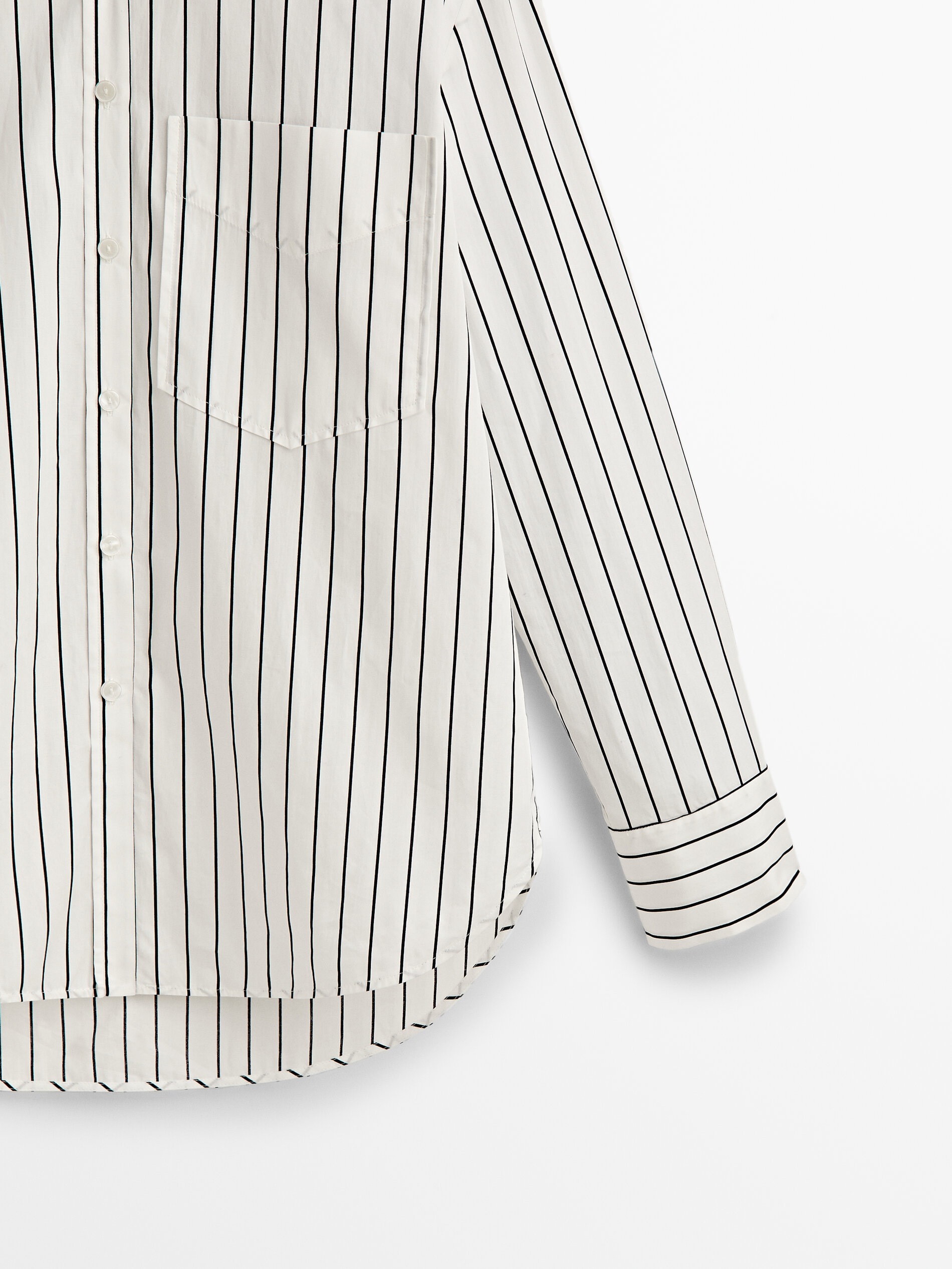 Camisa rayas algodón - BLANCO