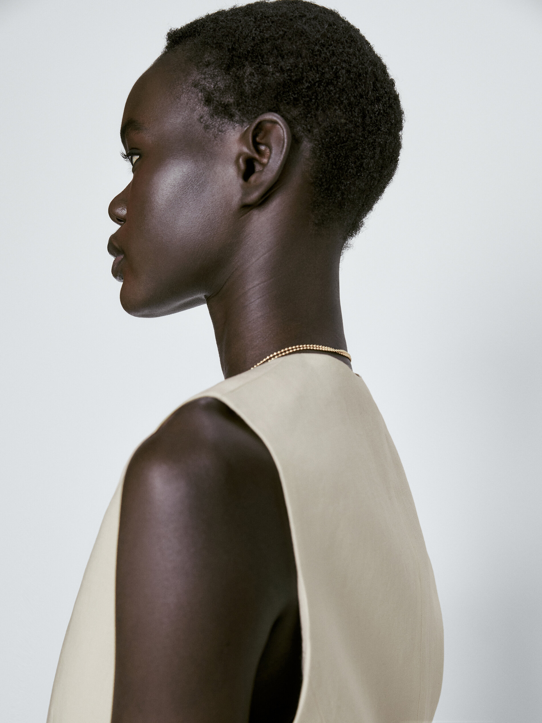 Chaleco traje 100% lino - Vainilla