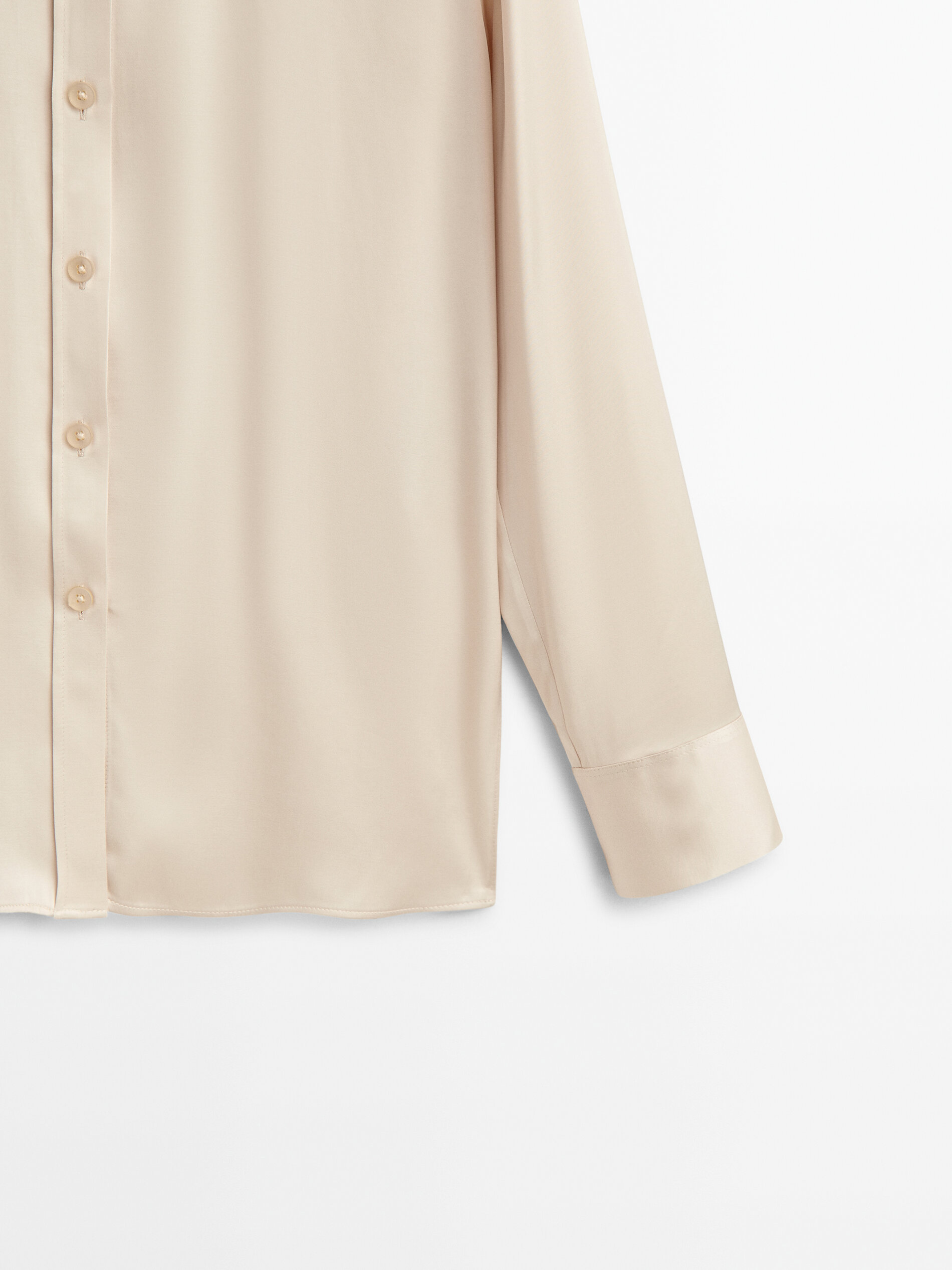 Camisa satinada aberturas - CHAMPÁN