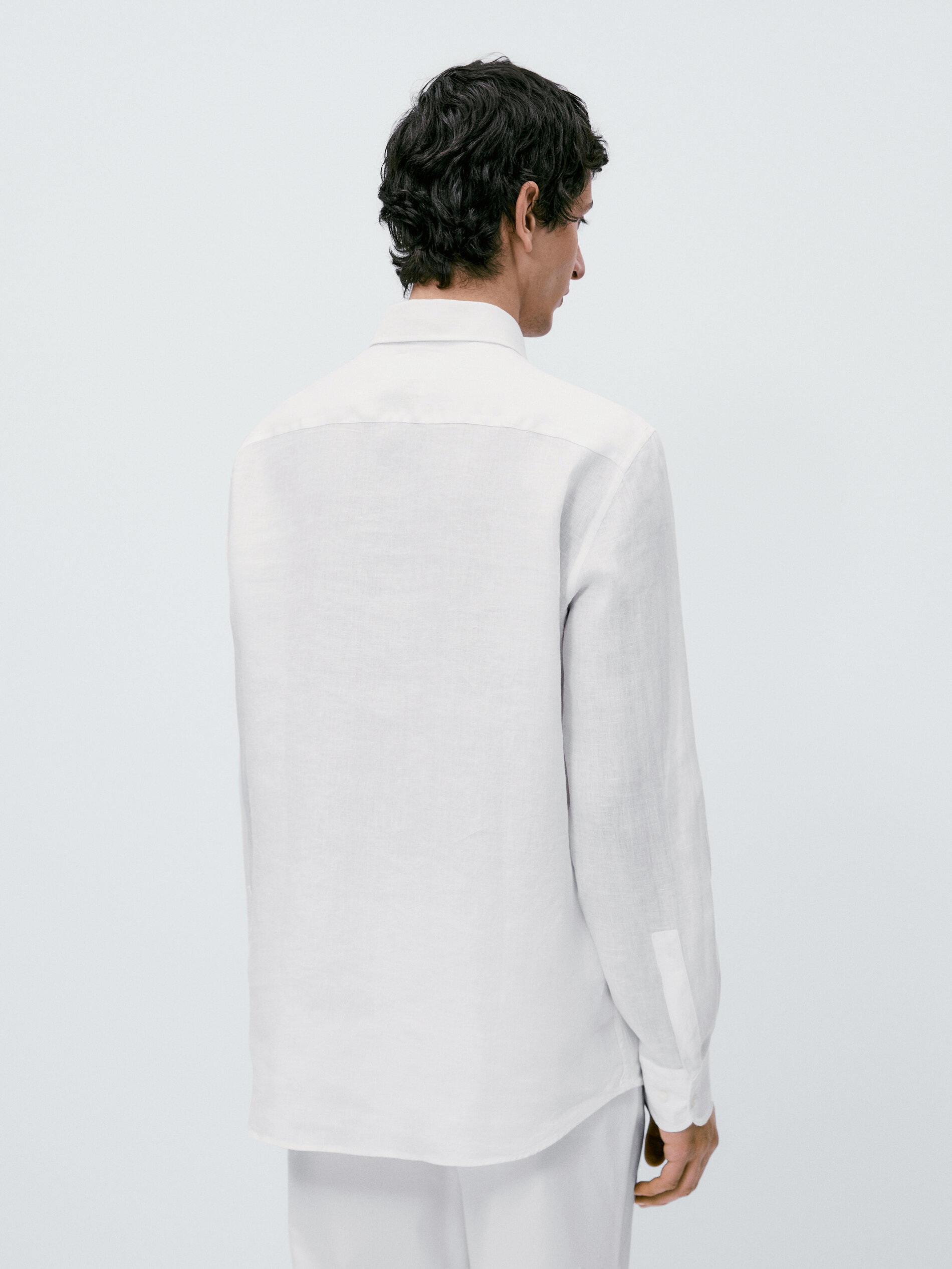 Camisa 100% lino regular fit - BLANCO